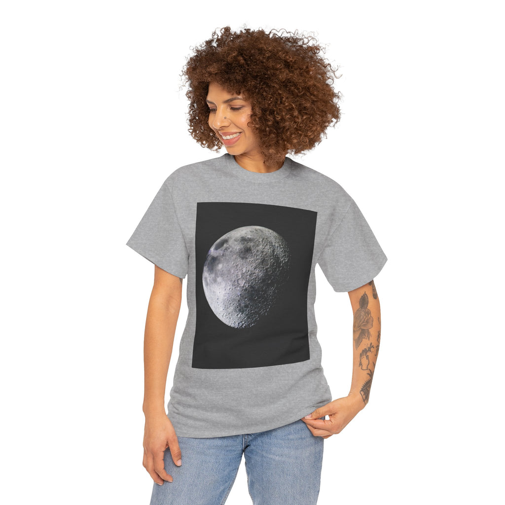Moon Phase Tee — Realistic Half Moon Graphic T-Shirt