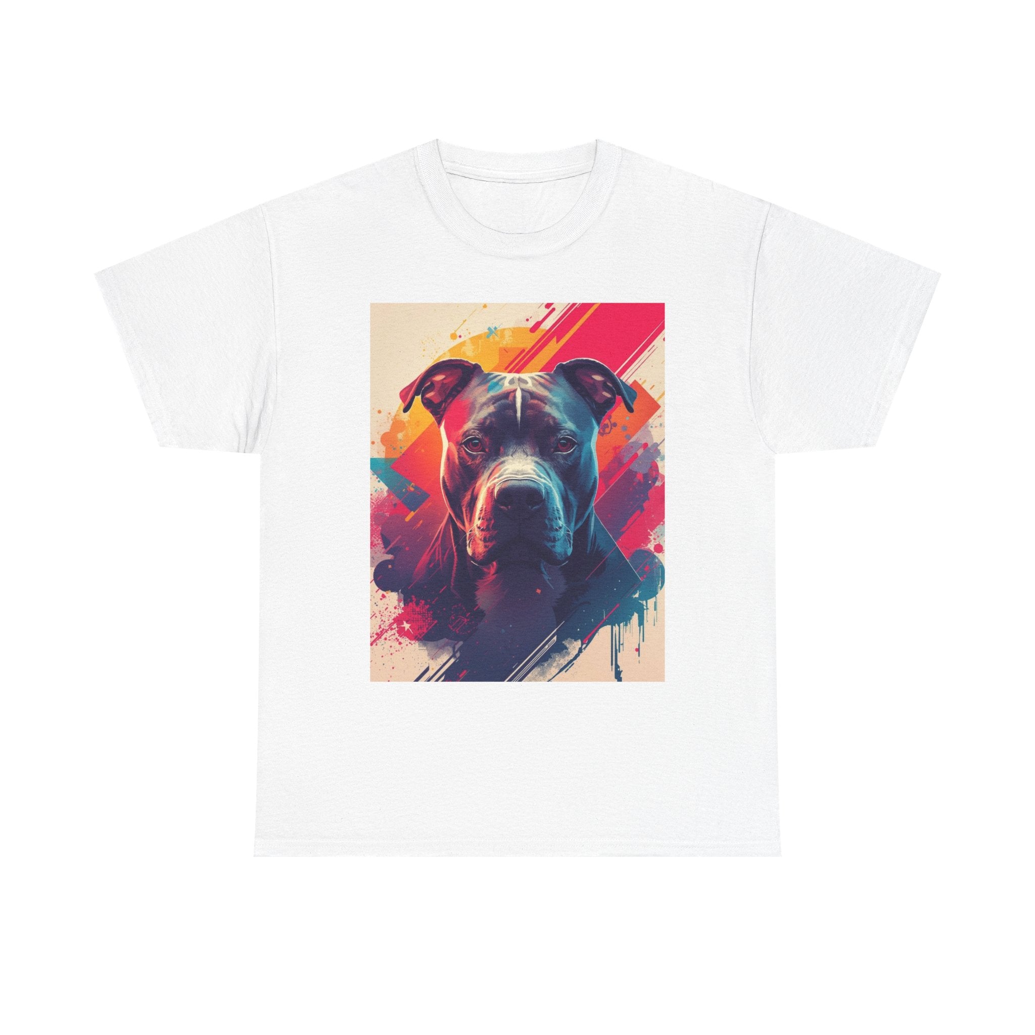 Pit Bull Pop Art T-Shirt — Colorful Abstract Dog Portrait Tee