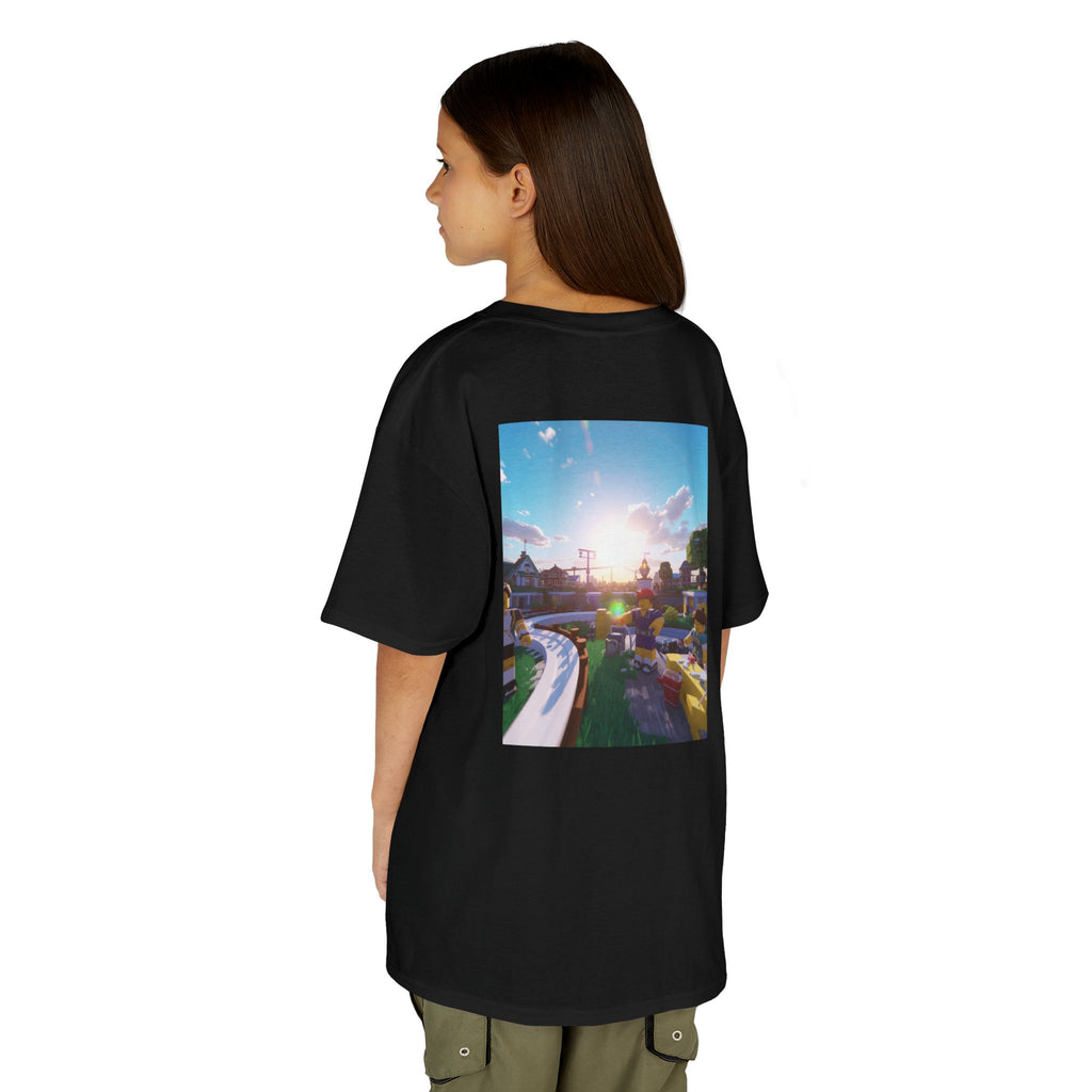 Kids Tee — Colorful Sunset Neighborhood Illustration