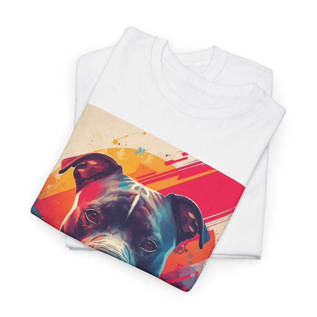 Pit Bull Pop Art T-Shirt — Colorful Abstract Dog Portrait Tee