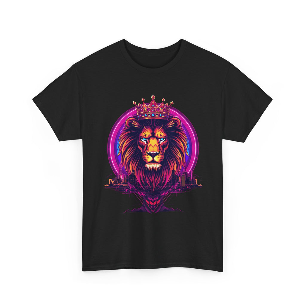 Lion King Crown T-Shirt — Vibrant Neon Lion Graphic Tee