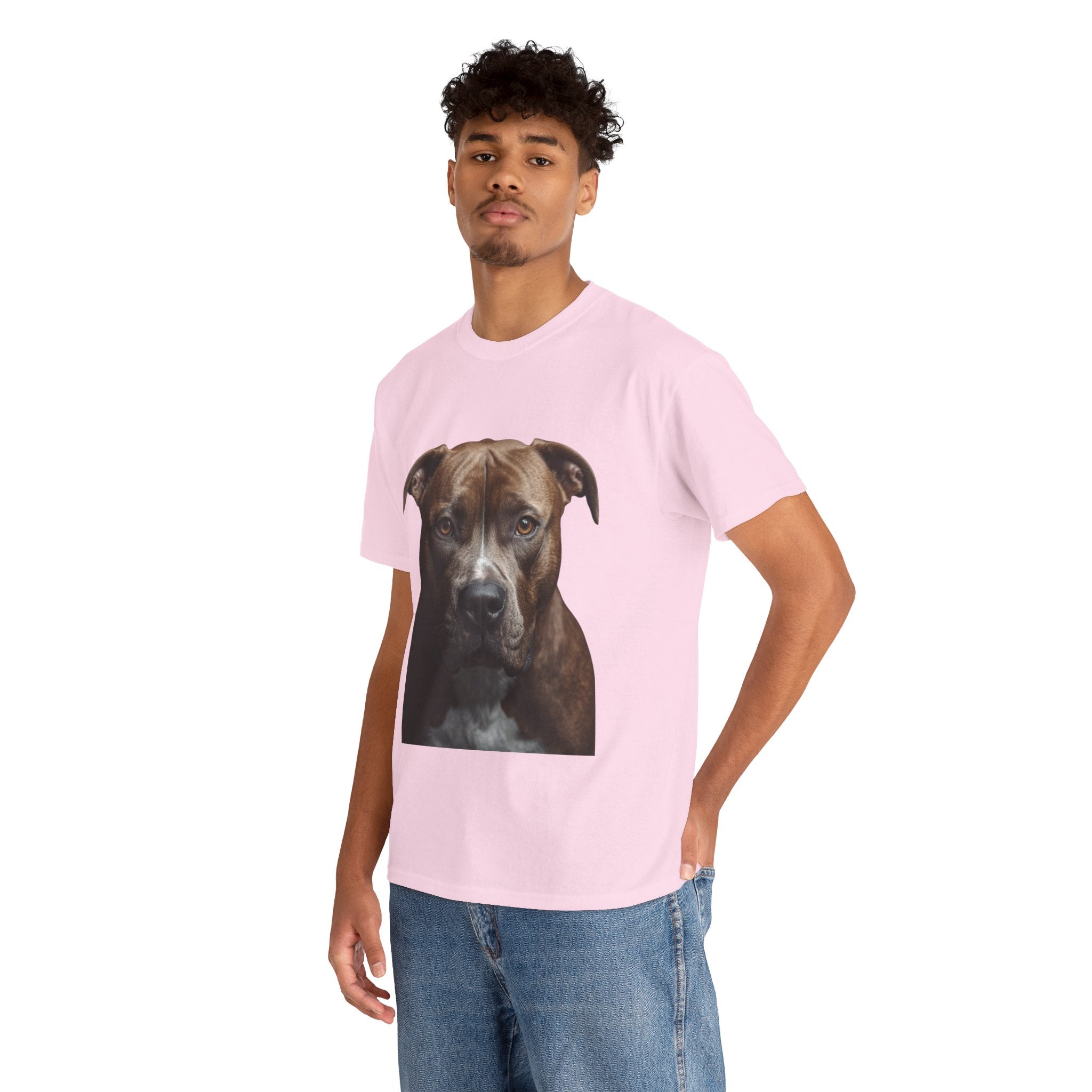 Pit Bull Portrait T-Shirt — Realistic Dog Face Tee for Dog Lovers