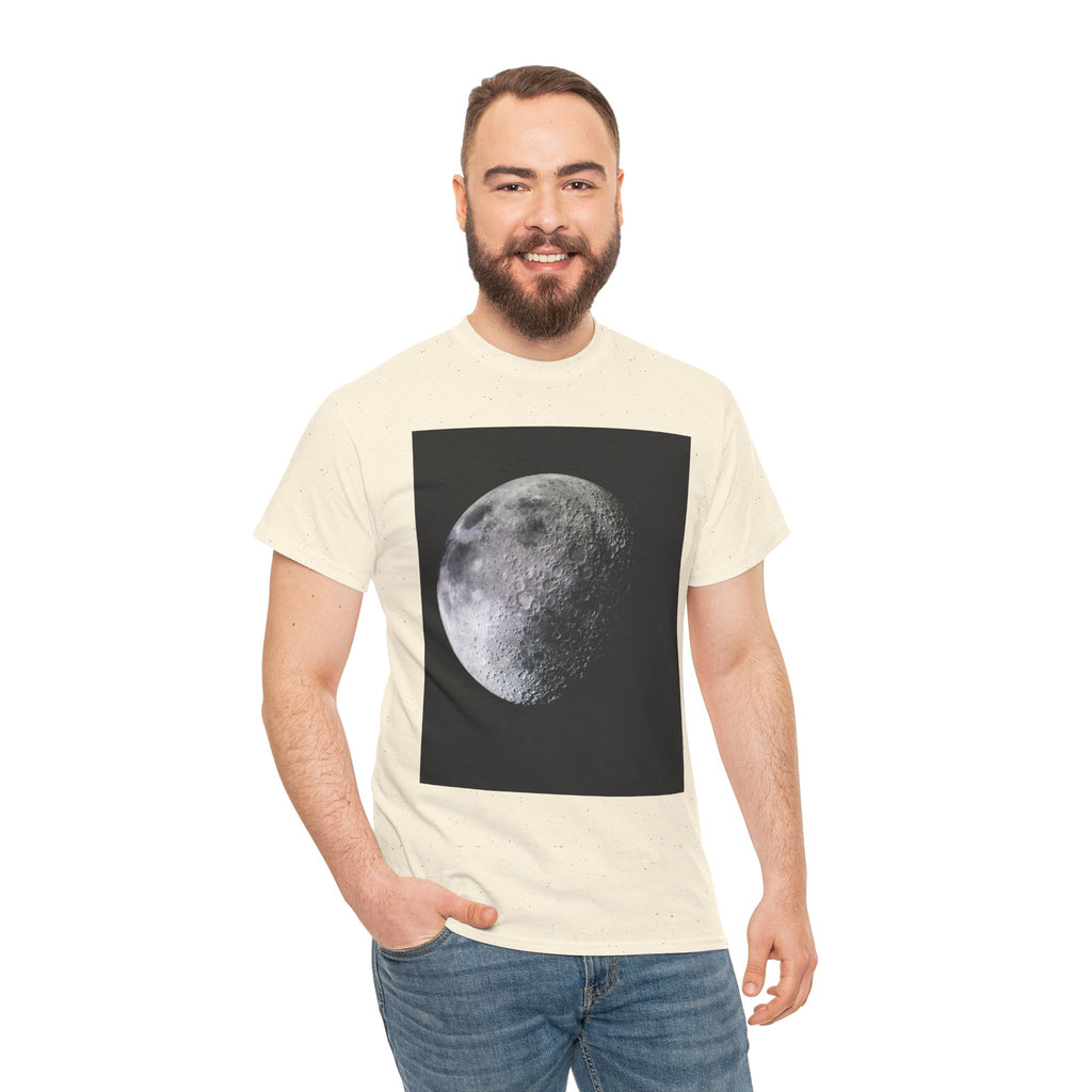 Moon Phase Tee — Realistic Half Moon Graphic T-Shirt