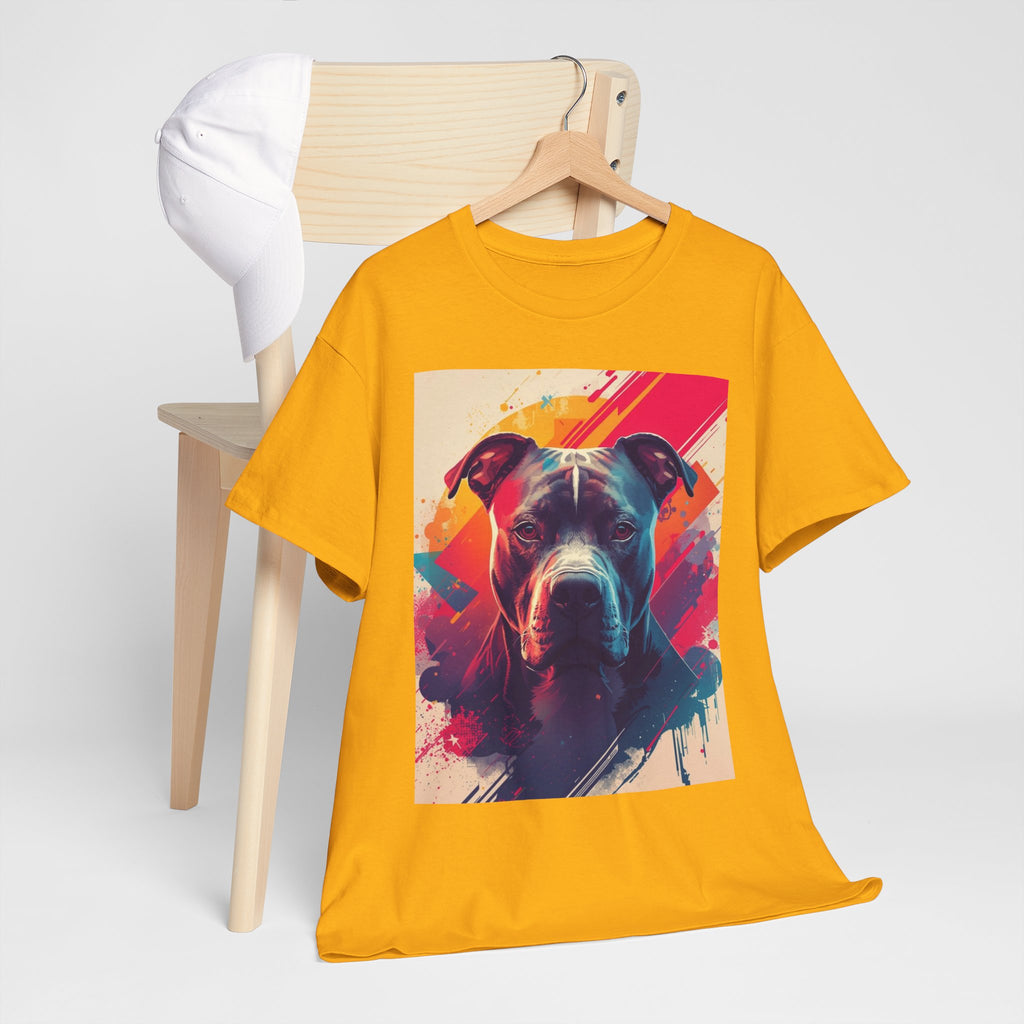 Pit Bull Pop Art T-Shirt — Colorful Abstract Dog Portrait Tee