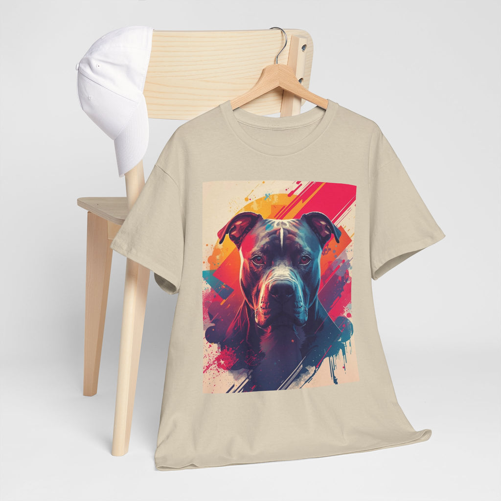 Pit Bull Pop Art T-Shirt — Colorful Abstract Dog Portrait Tee