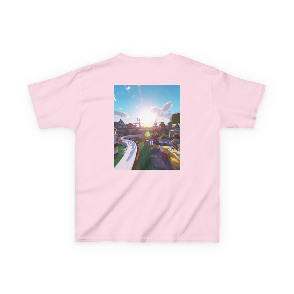Kids Tee — Colorful Sunset Neighborhood Illustration