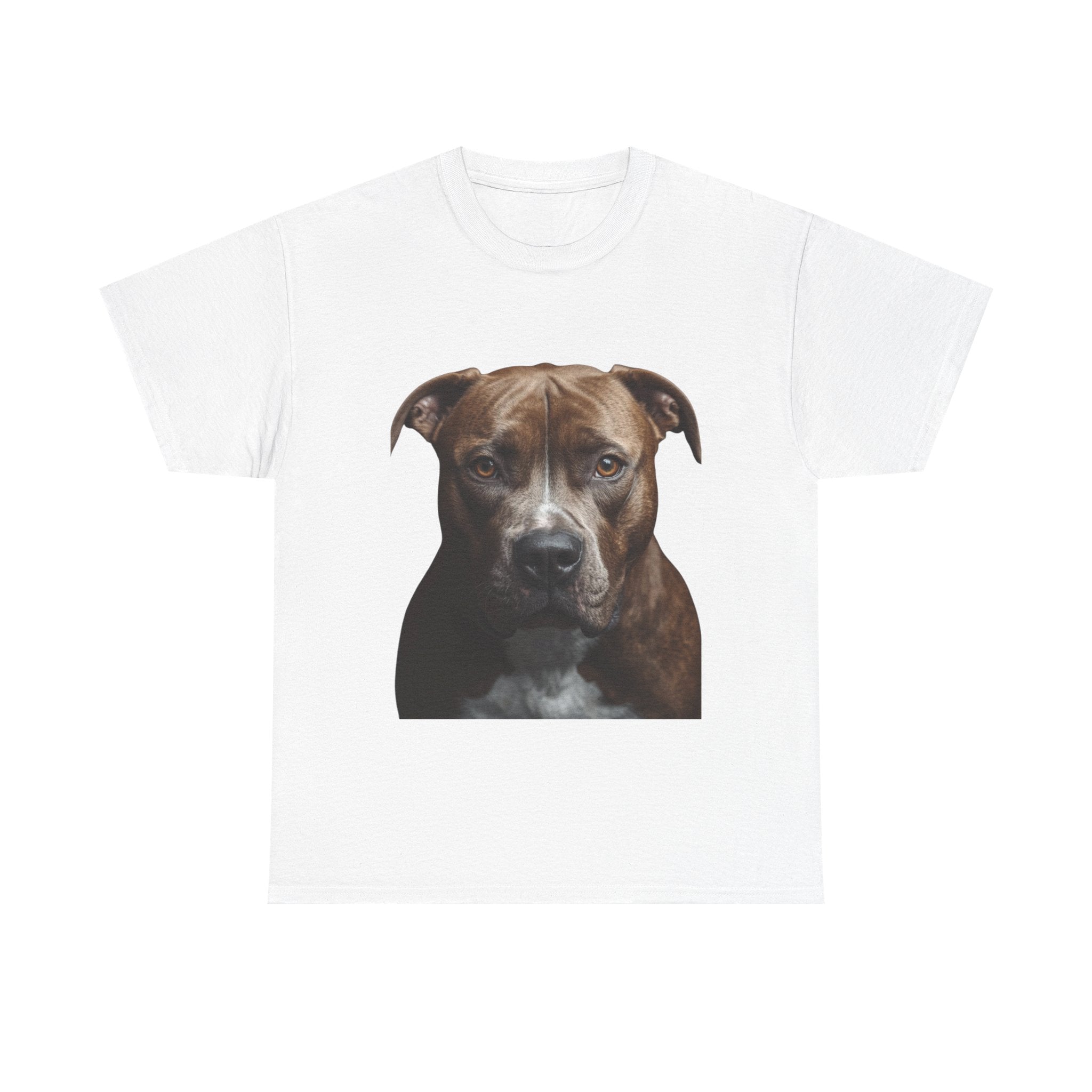 Pit Bull Portrait T-Shirt — Realistic Dog Face Tee for Dog Lovers