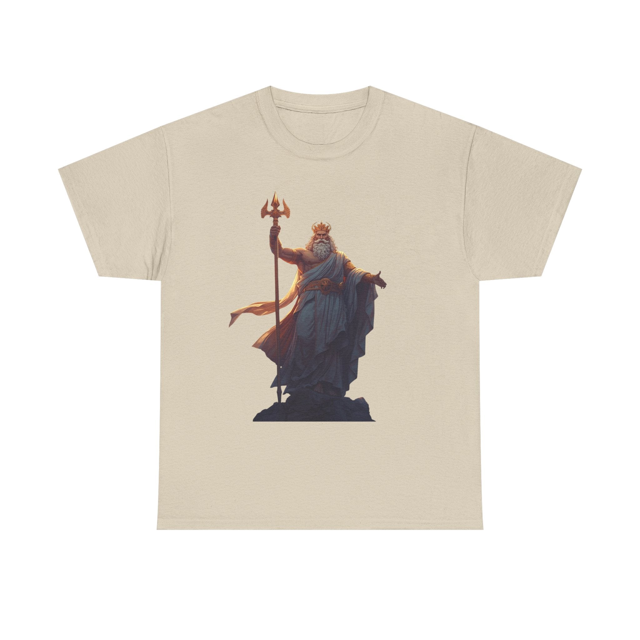 Poseidon Trident Statue T-Shirt — Mythic Sea God Graphic Tee