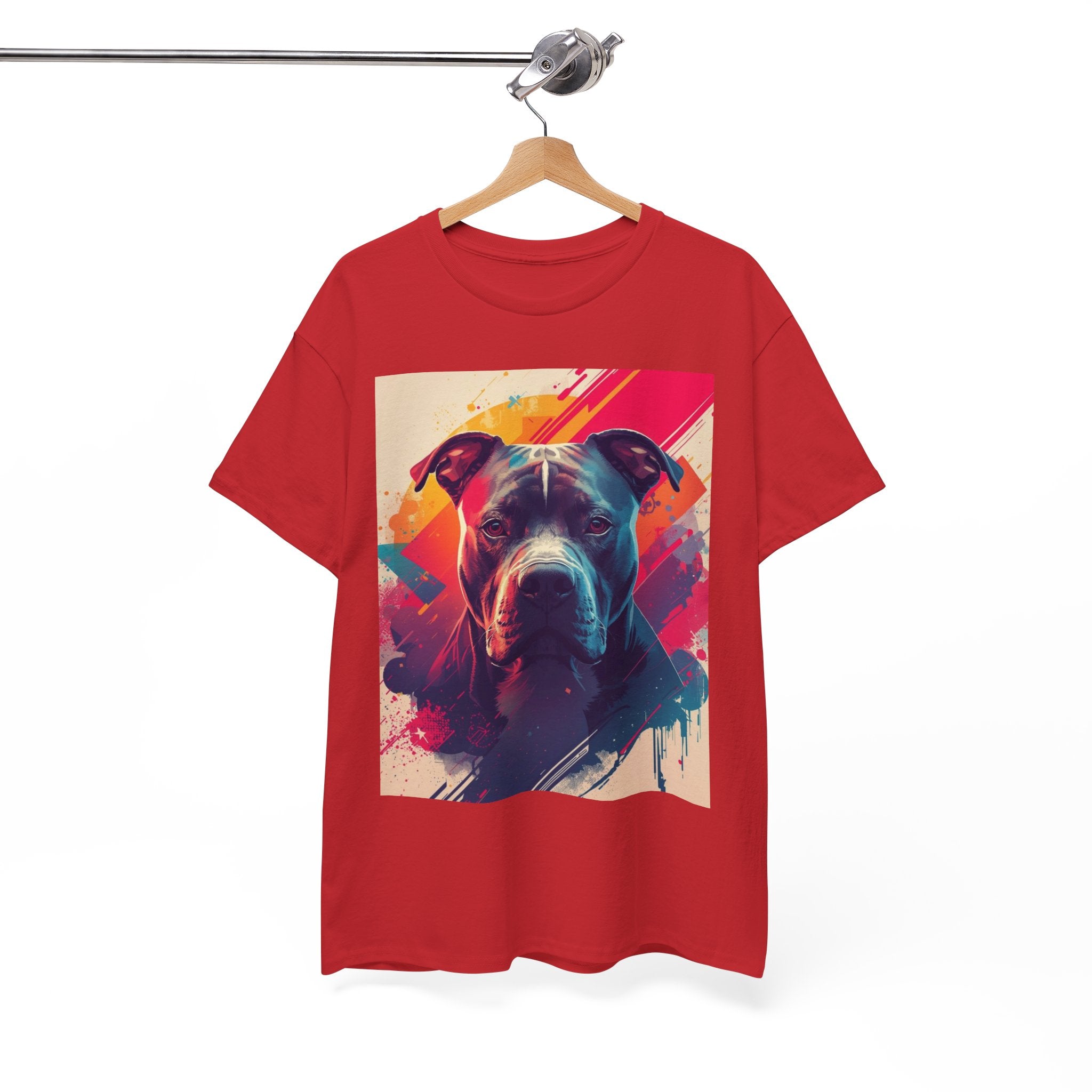 Pit Bull Pop Art T-Shirt — Colorful Abstract Dog Portrait Tee