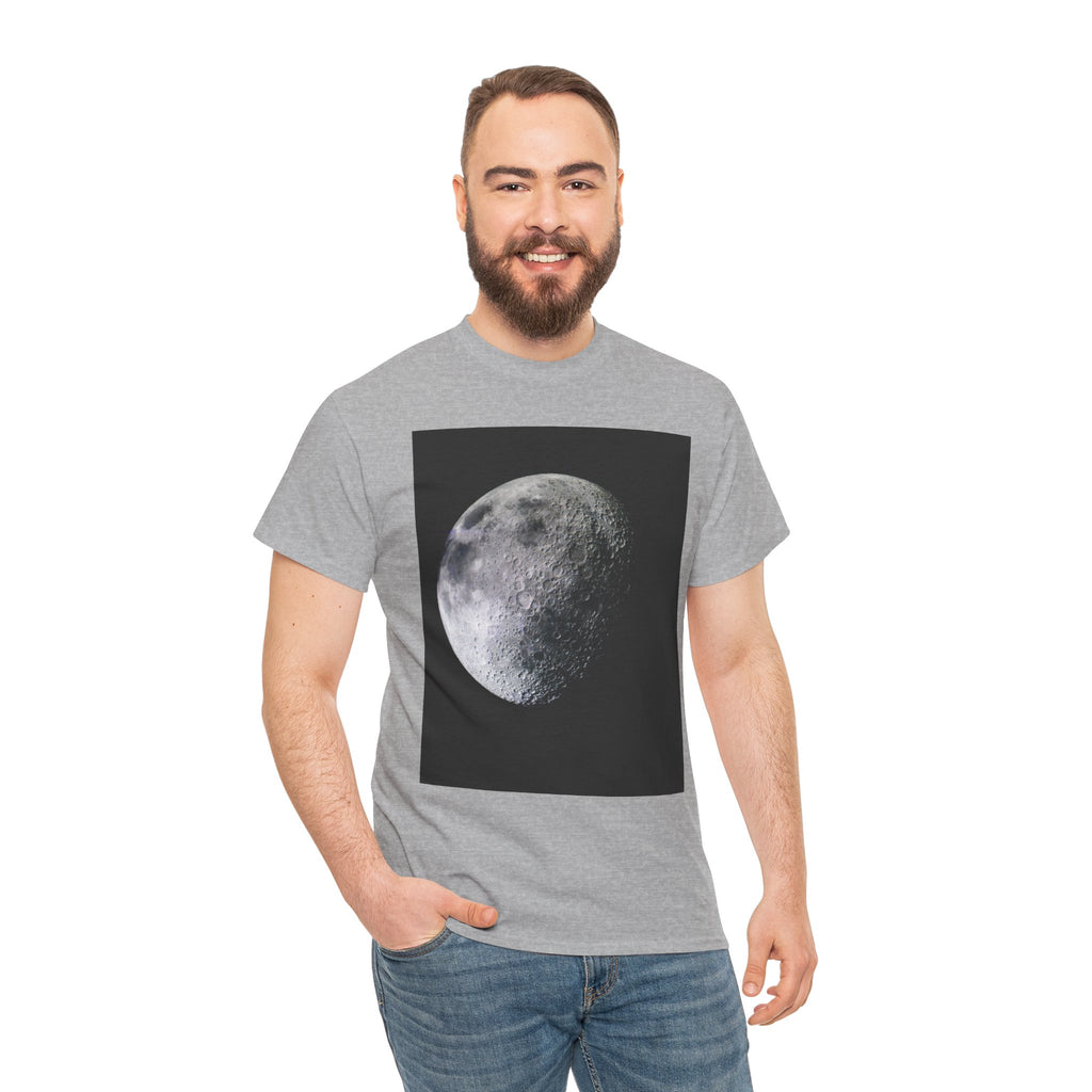 Moon Phase Tee — Realistic Half Moon Graphic T-Shirt