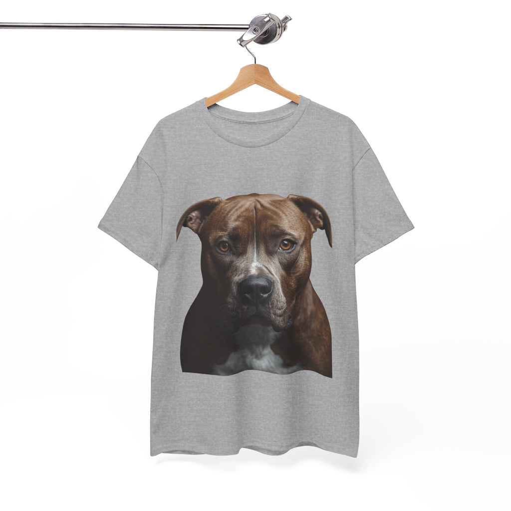 Pit Bull Portrait T-Shirt — Realistic Dog Face Tee for Dog Lovers