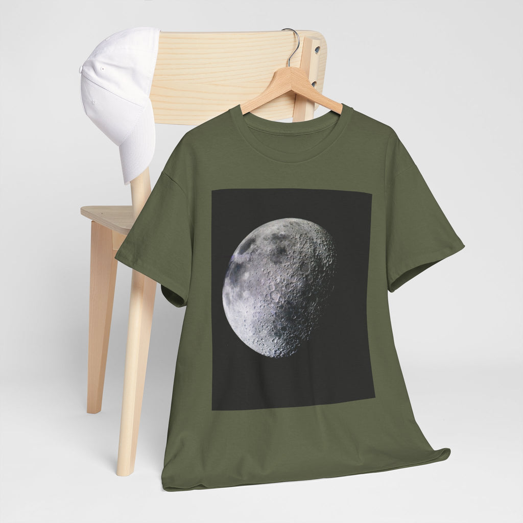 Moon Phase Tee — Realistic Half Moon Graphic T-Shirt
