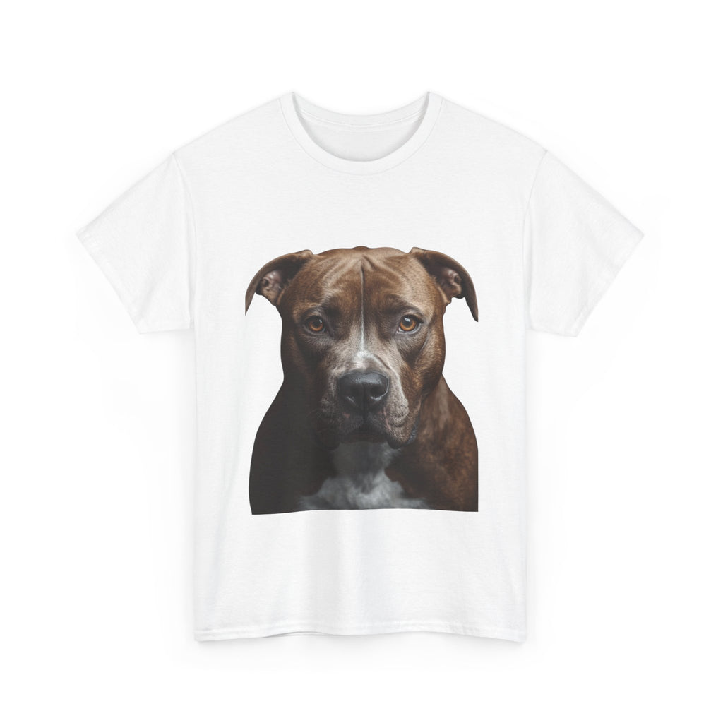 Pit Bull Portrait T-Shirt — Realistic Dog Face Tee for Dog Lovers