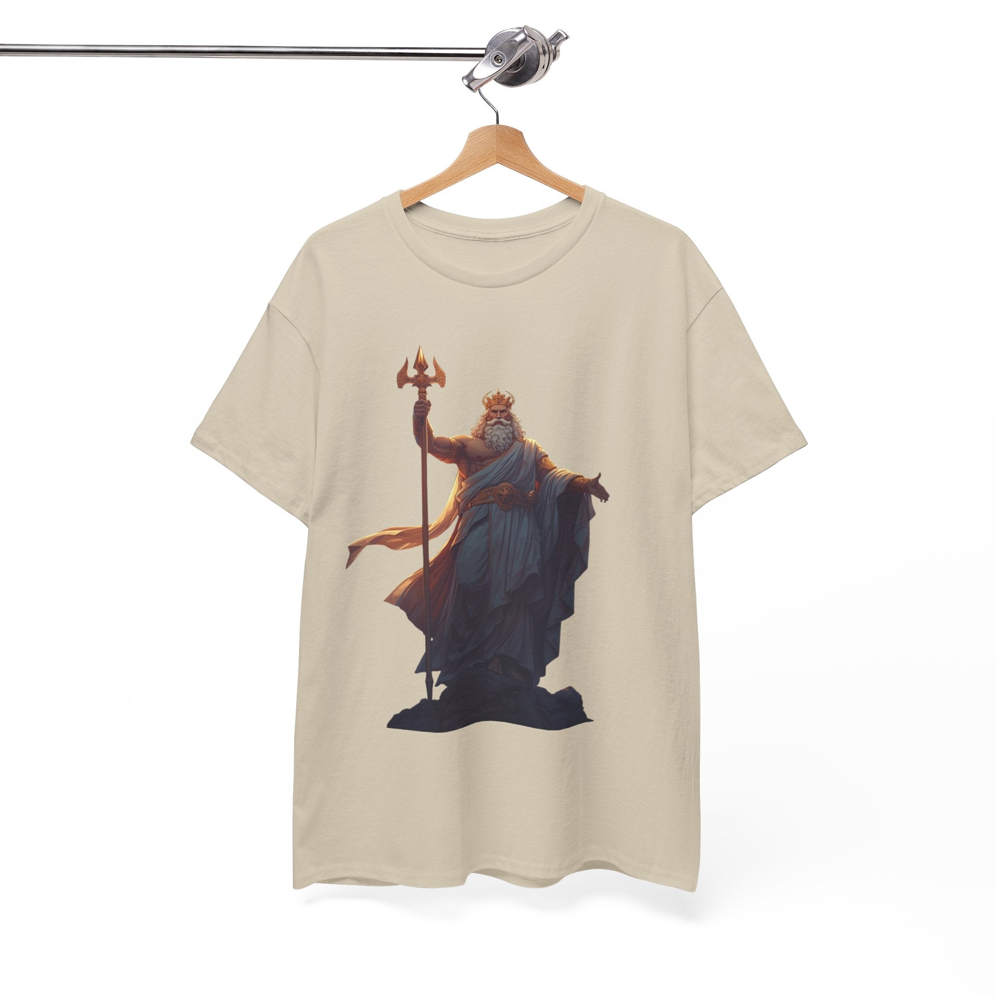 Poseidon Trident Statue T-Shirt — Mythic Sea God Graphic Tee