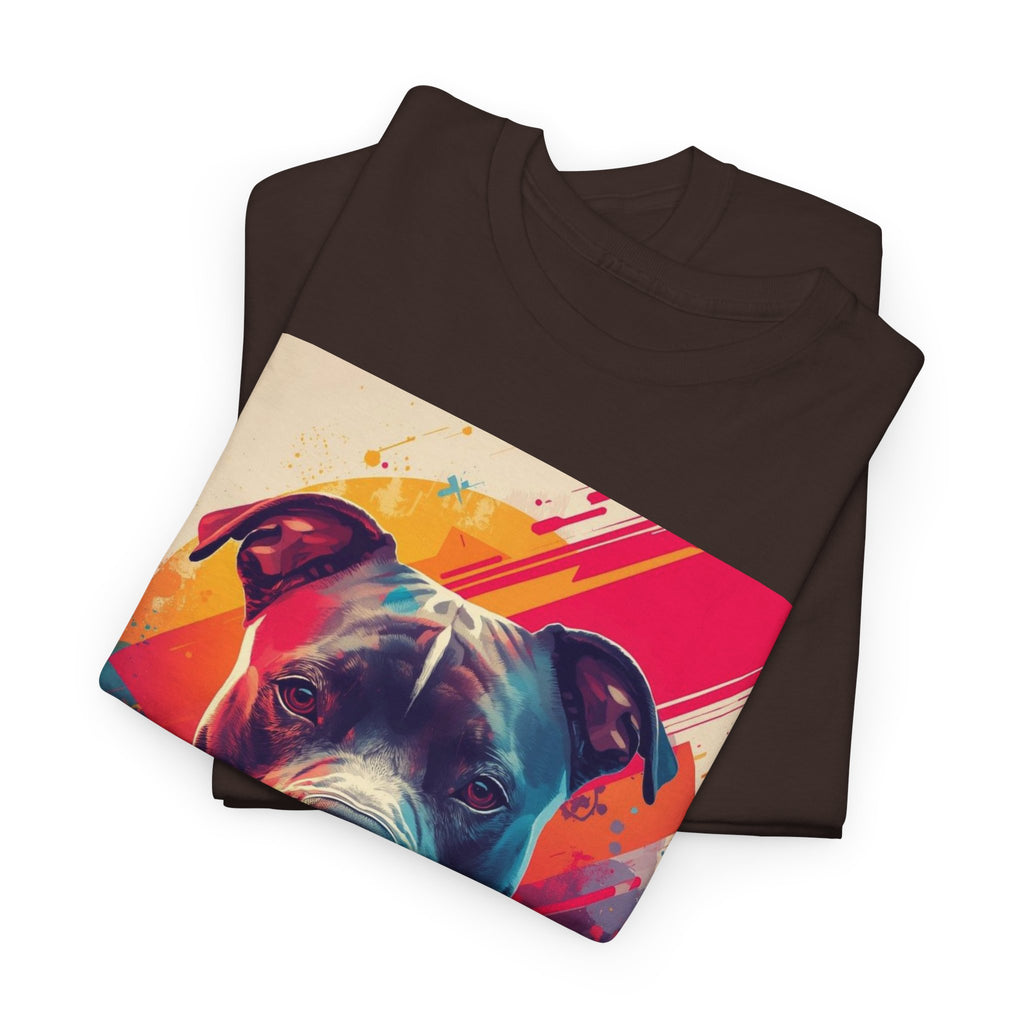 Pit Bull Pop Art T-Shirt — Colorful Abstract Dog Portrait Tee
