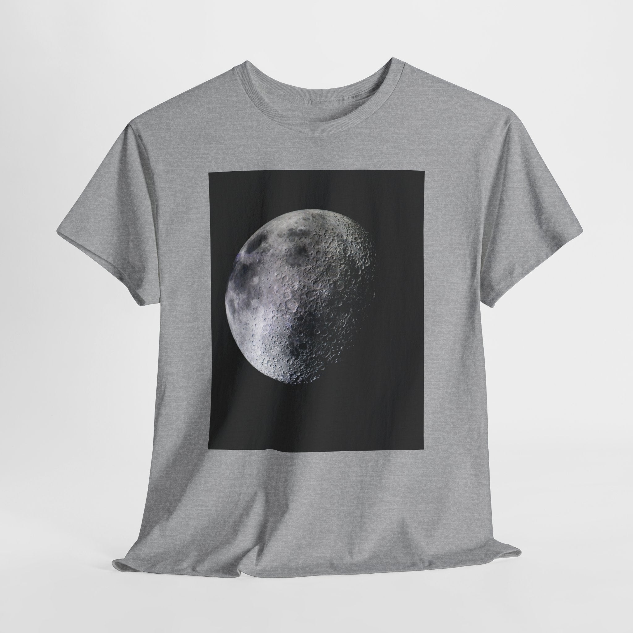 Moon Phase Tee — Realistic Half Moon Graphic T-Shirt