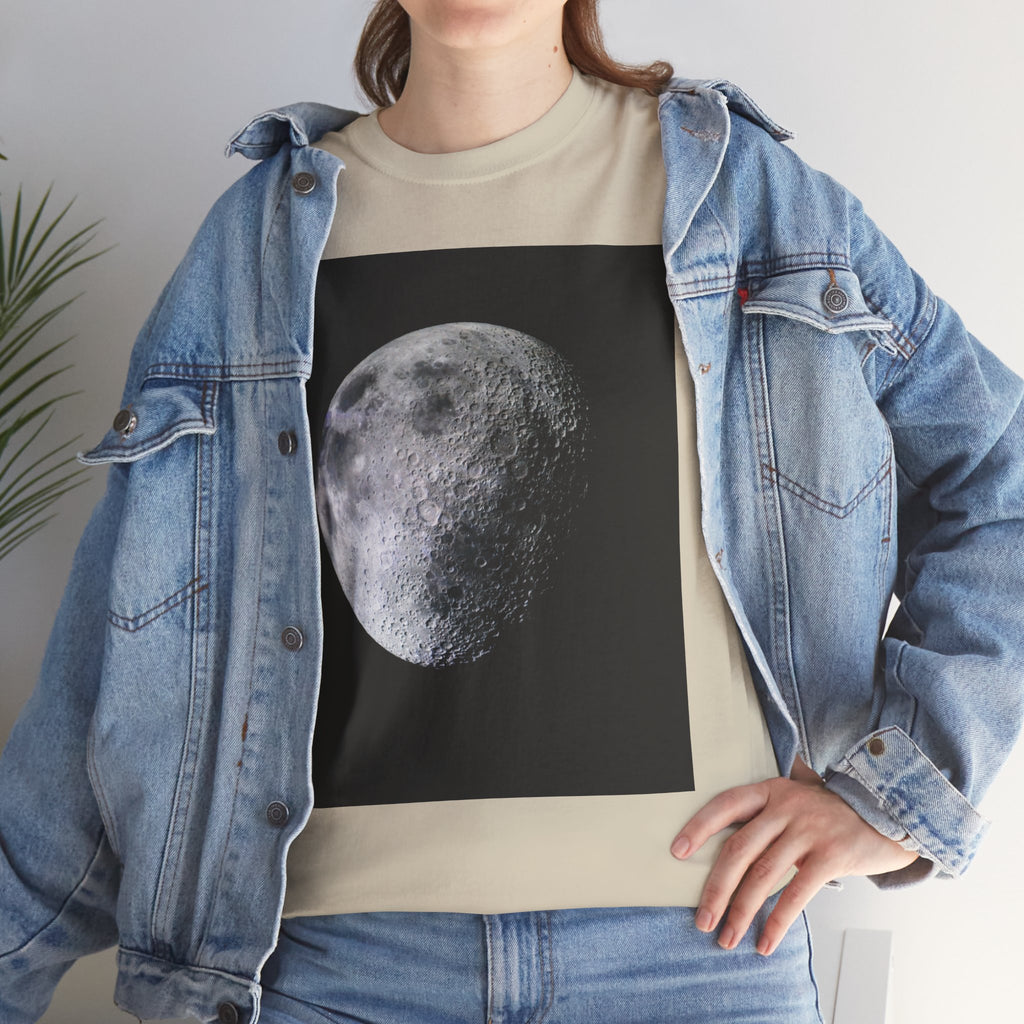 Moon Phase Tee — Realistic Half Moon Graphic T-Shirt