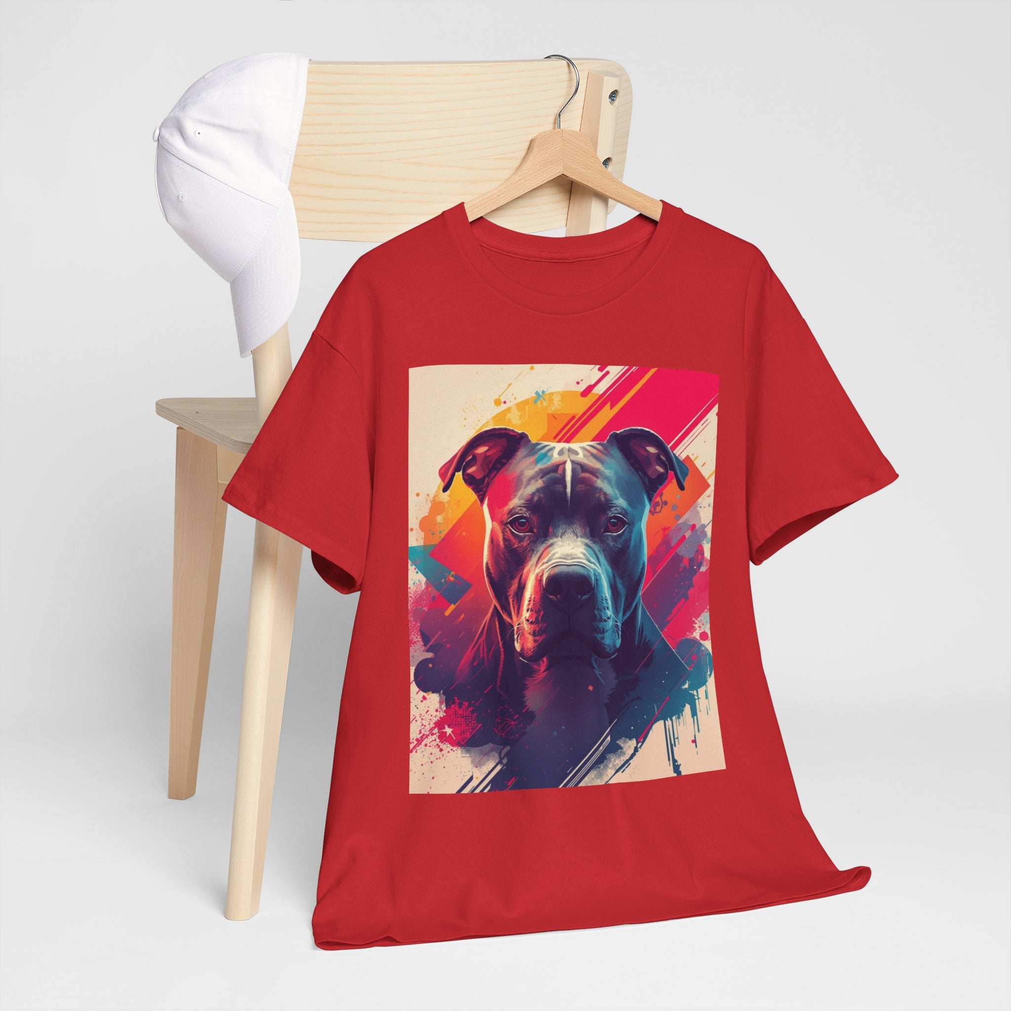 Pit Bull Pop Art T-Shirt — Colorful Abstract Dog Portrait Tee