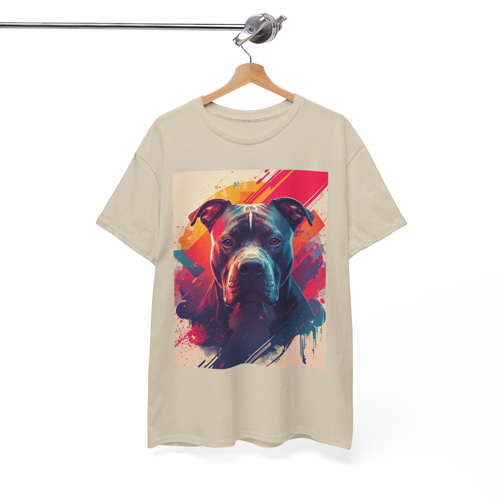 Pit Bull Pop Art T-Shirt — Colorful Abstract Dog Portrait Tee