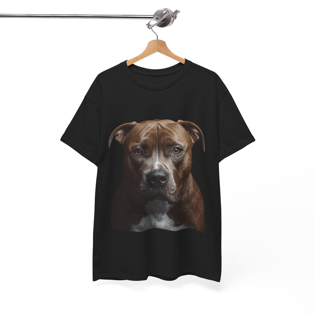 Pit Bull Portrait T-Shirt — Realistic Dog Face Tee for Dog Lovers