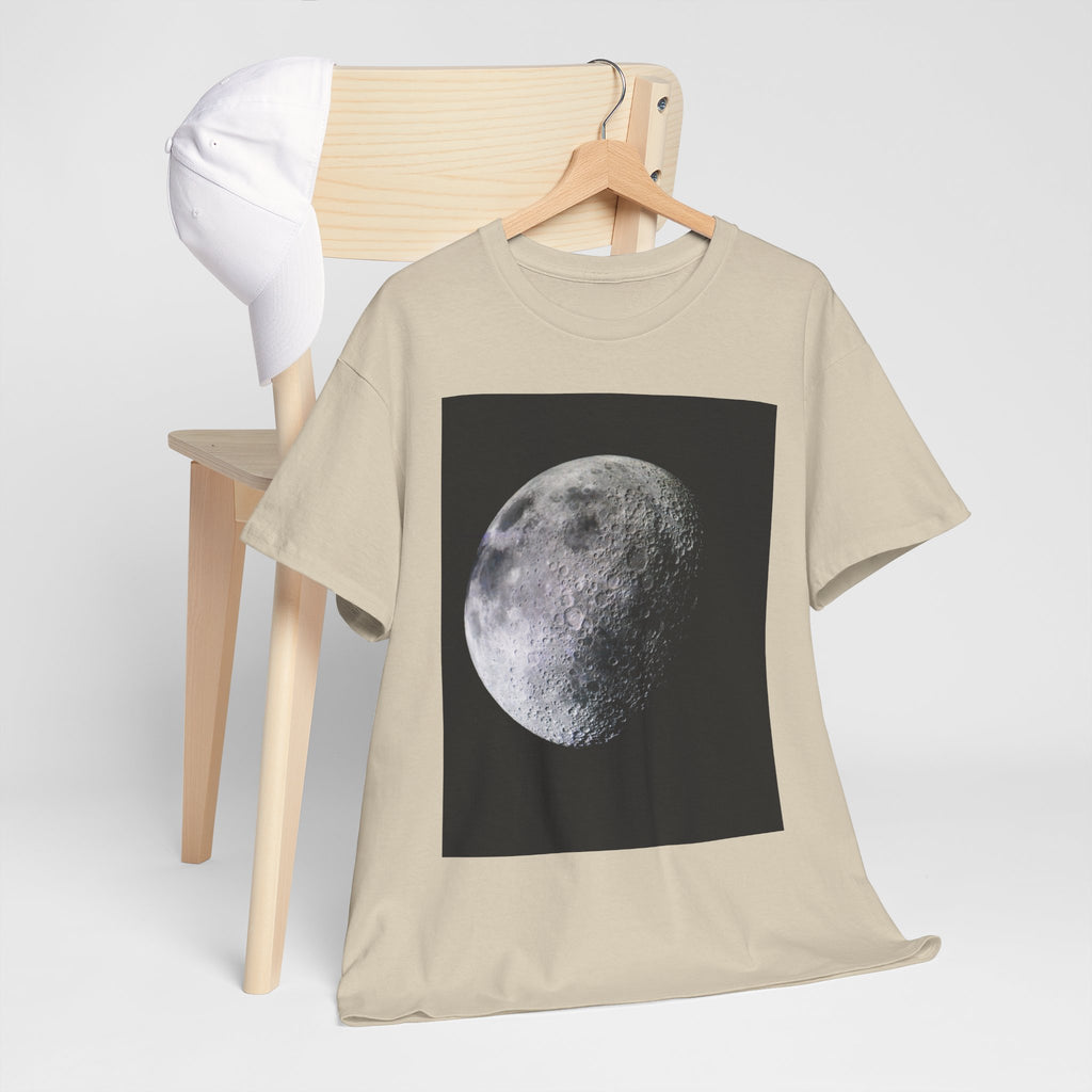 Moon Phase Tee — Realistic Half Moon Graphic T-Shirt