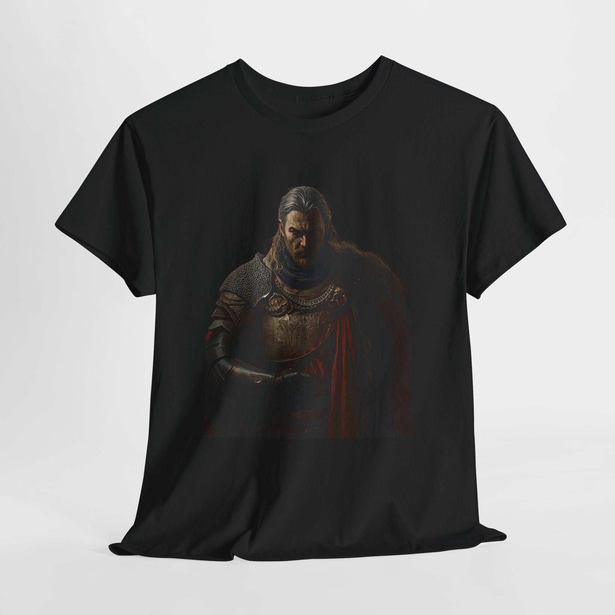 Knight Portrait T-Shirt — Dark Medieval Armor Graphic Tee