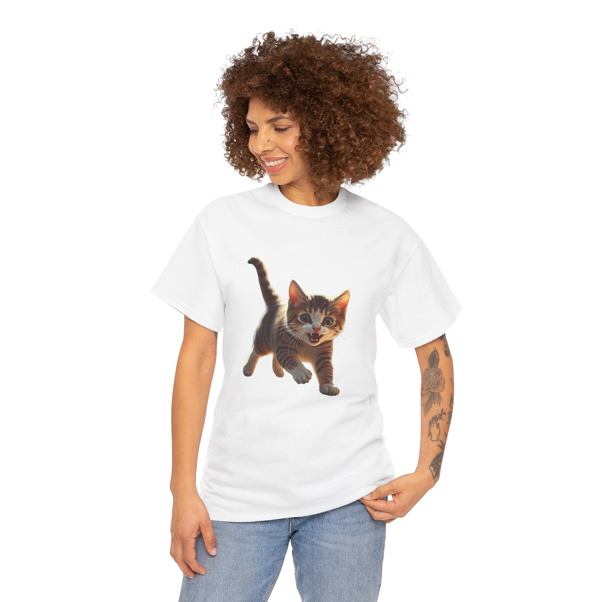 Kitten Graphic Tee — Cute Running Cat T-Shirt for Cat Lovers