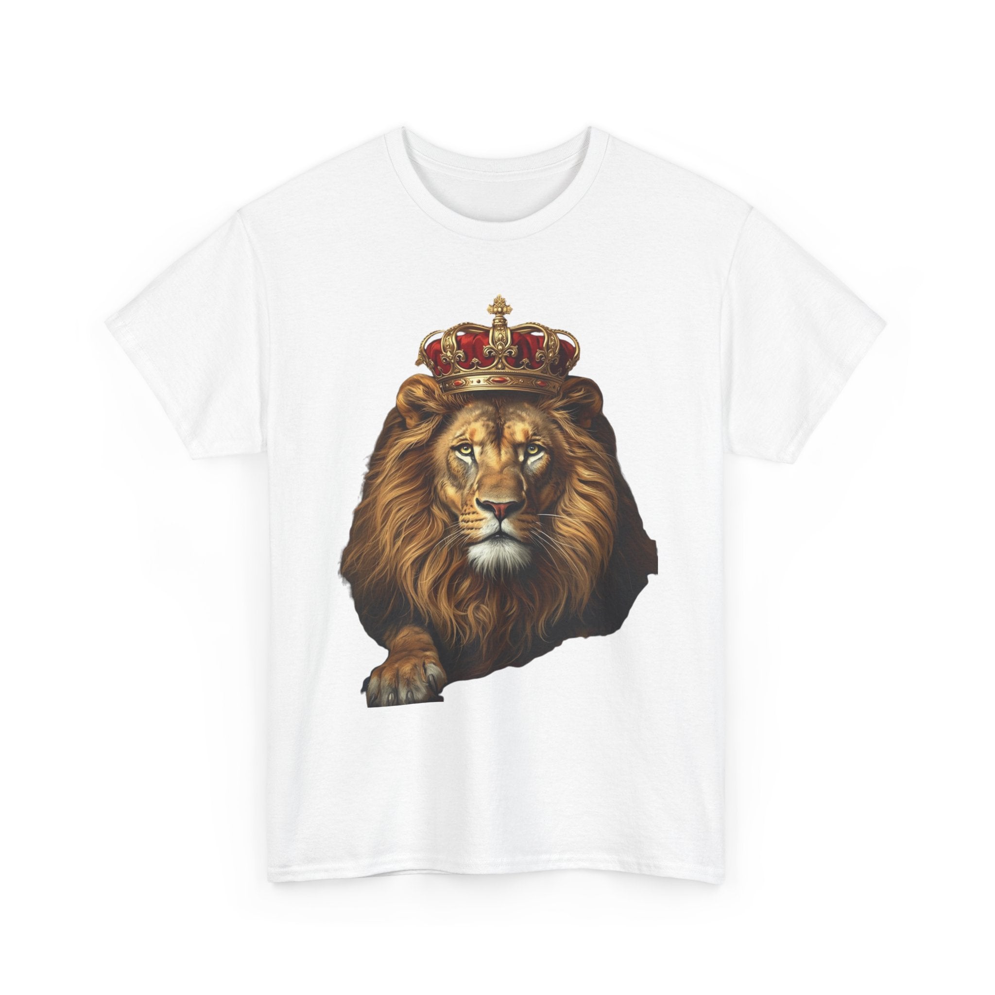 Lion King Crown T-Shirt — Regal Lion Graphic Tee for Men & Women