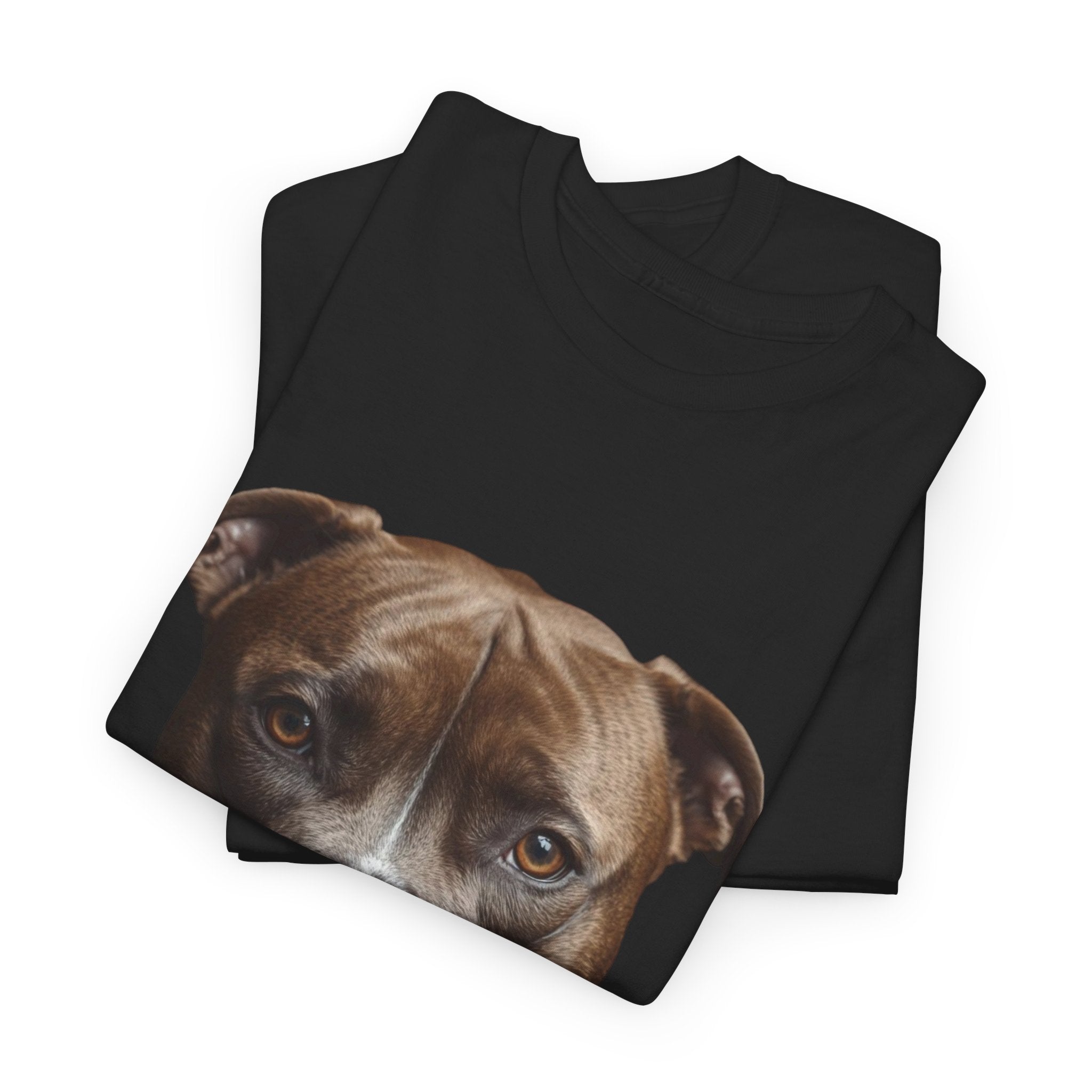 Pit Bull Portrait T-Shirt — Realistic Dog Face Tee for Dog Lovers