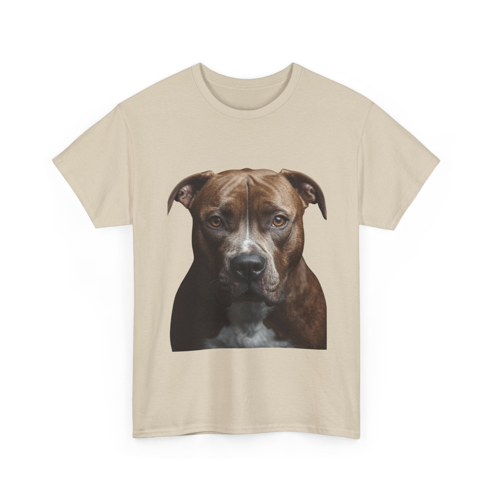 Pit Bull Portrait T-Shirt — Realistic Dog Face Tee for Dog Lovers