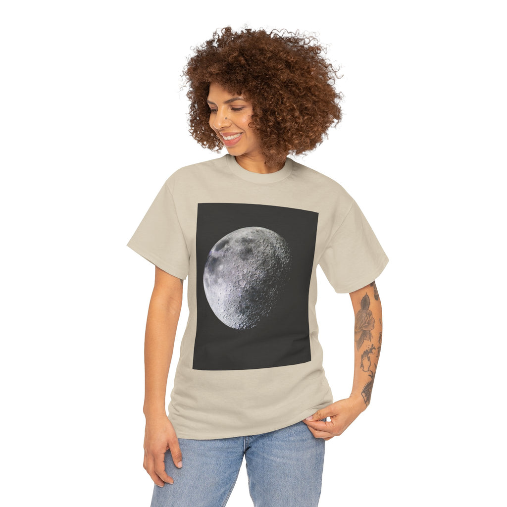 Moon Phase Tee — Realistic Half Moon Graphic T-Shirt