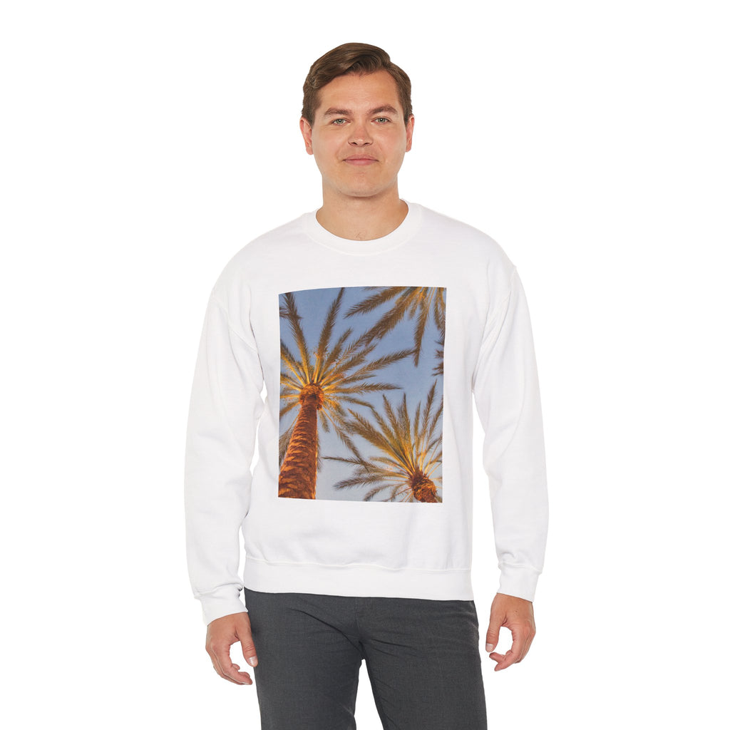 Palm Trees Crewneck Sweatshirt — Vintage Sunset California Vibe