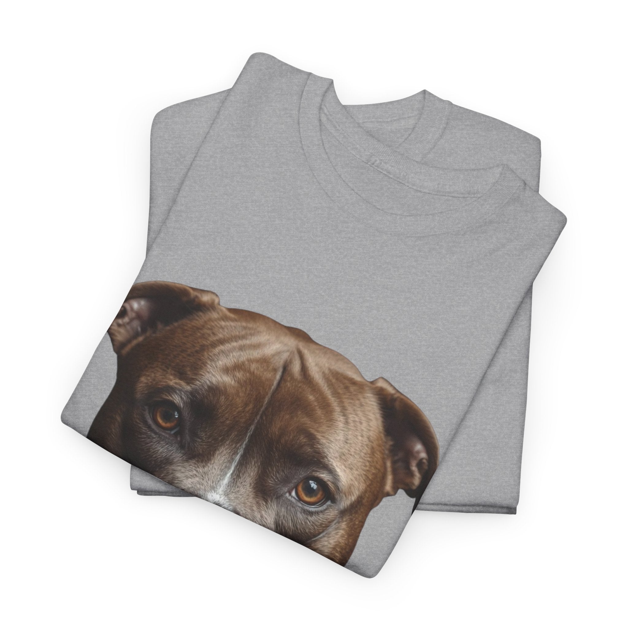 Pit Bull Portrait T-Shirt — Realistic Dog Face Tee for Dog Lovers