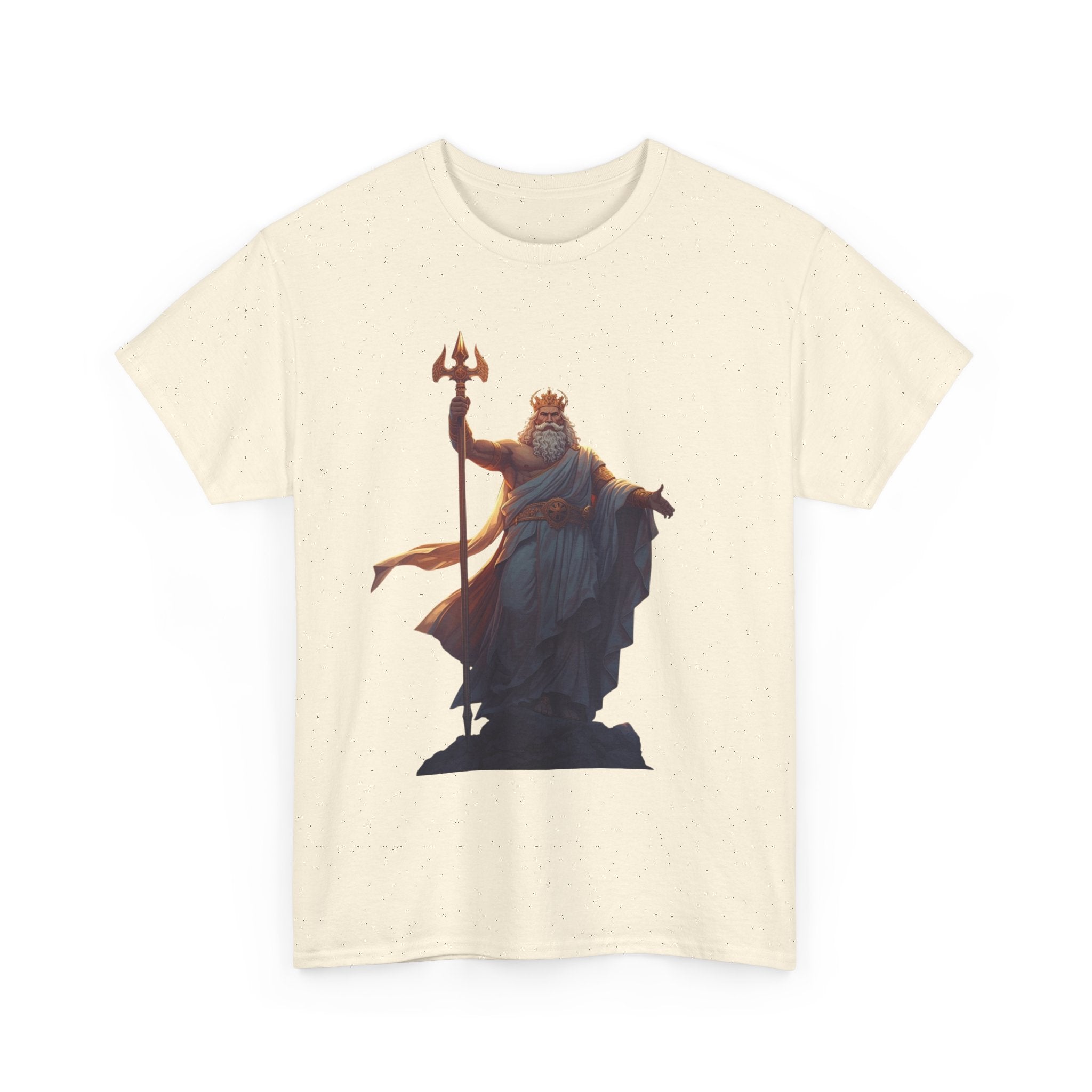 Poseidon Trident Statue T-Shirt — Mythic Sea God Graphic Tee