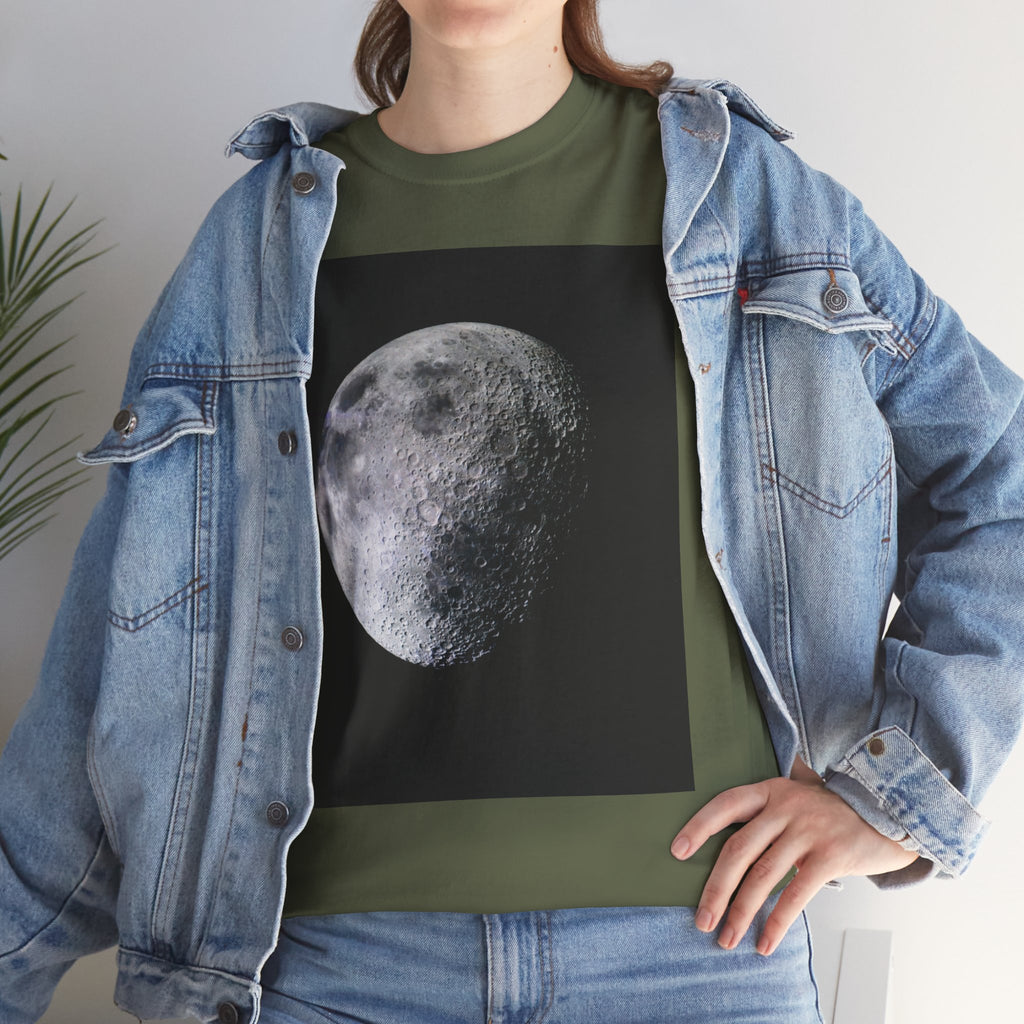 Moon Phase Tee — Realistic Half Moon Graphic T-Shirt