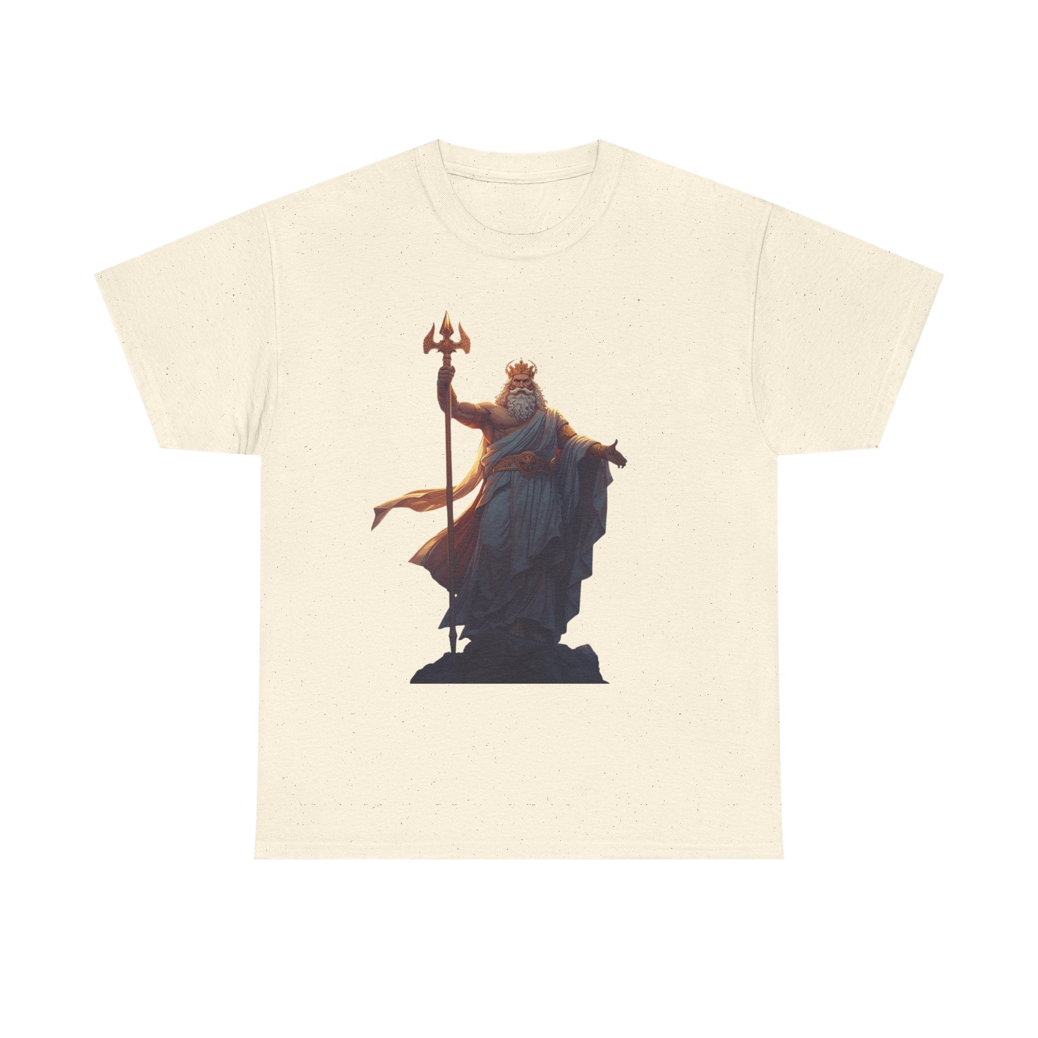 Poseidon Trident Statue T-Shirt — Mythic Sea God Graphic Tee