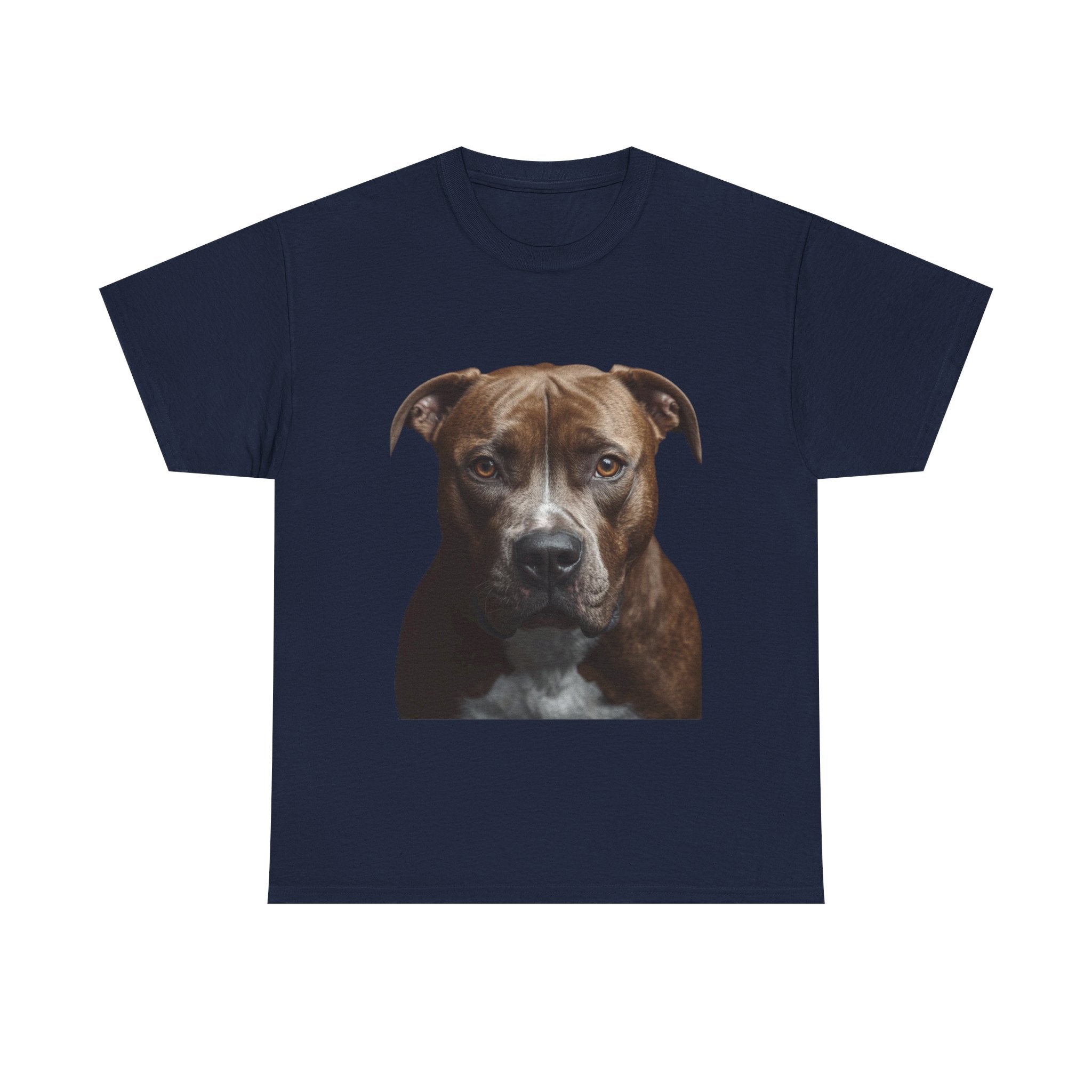 Pit Bull Portrait T-Shirt — Realistic Dog Face Tee for Dog Lovers