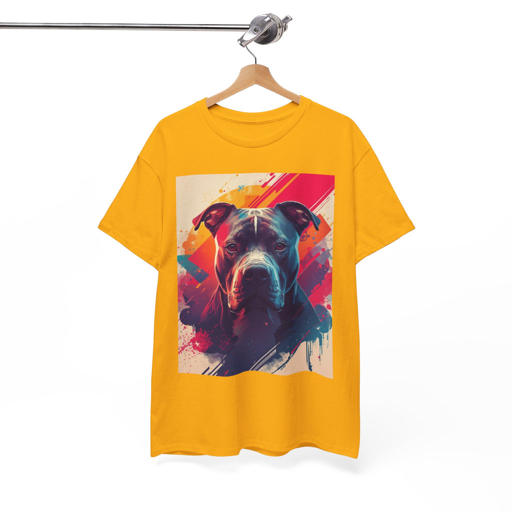 Pit Bull Pop Art T-Shirt — Colorful Abstract Dog Portrait Tee