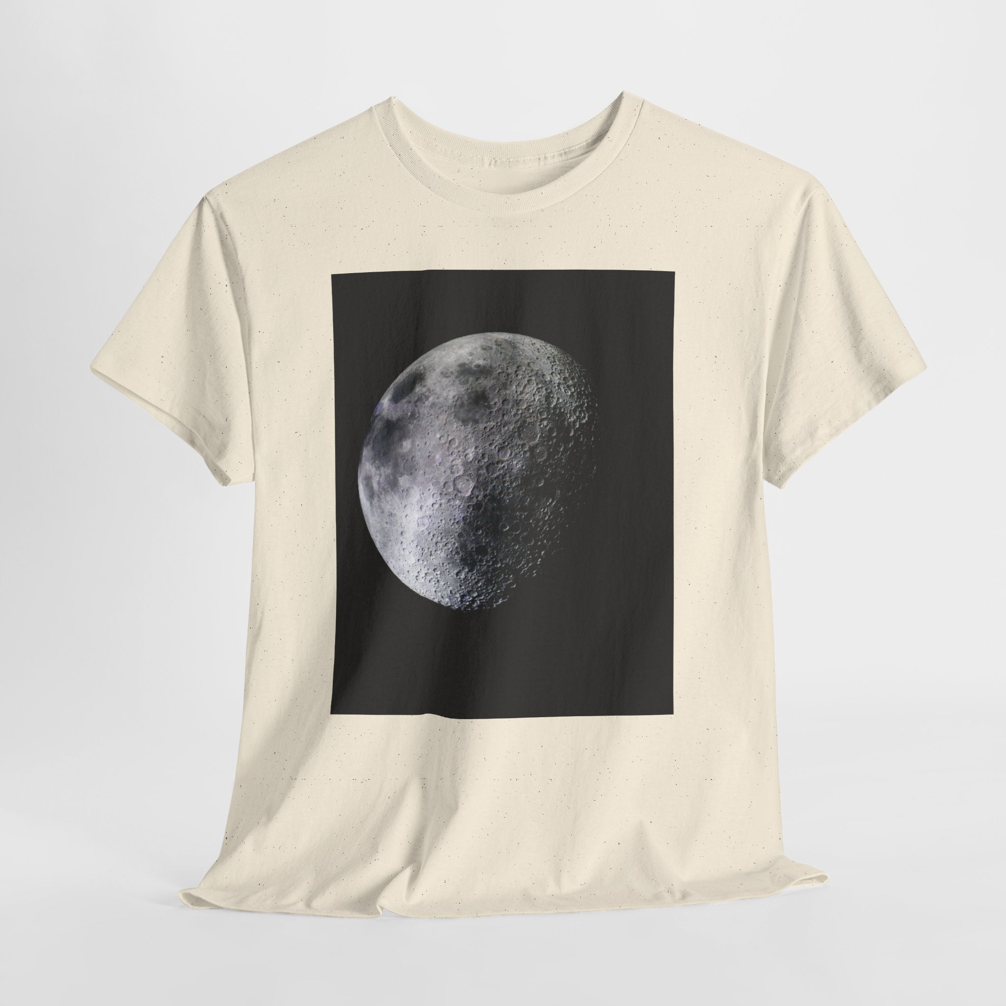 Moon Phase Tee — Realistic Half Moon Graphic T-Shirt