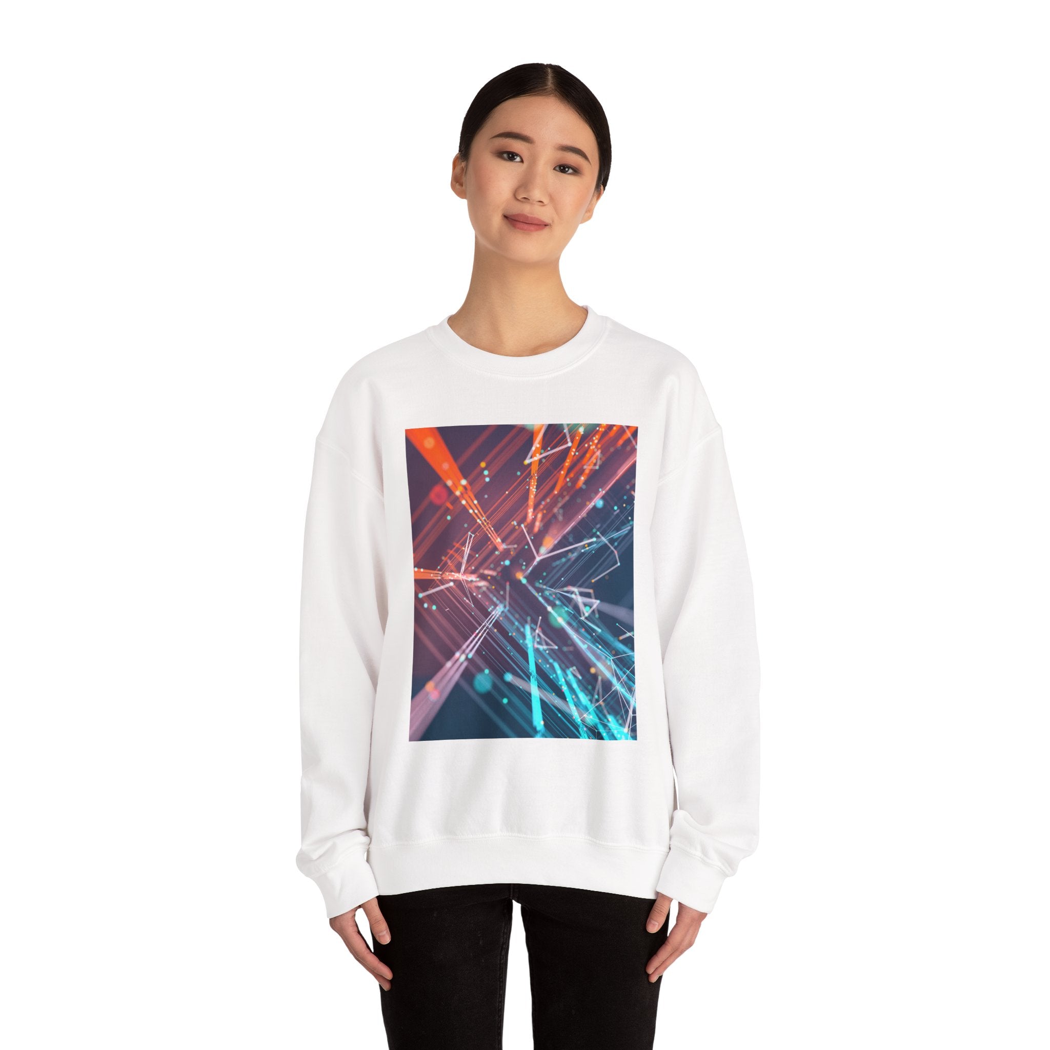 Abstract Neon Lights Crewneck Sweatshirt