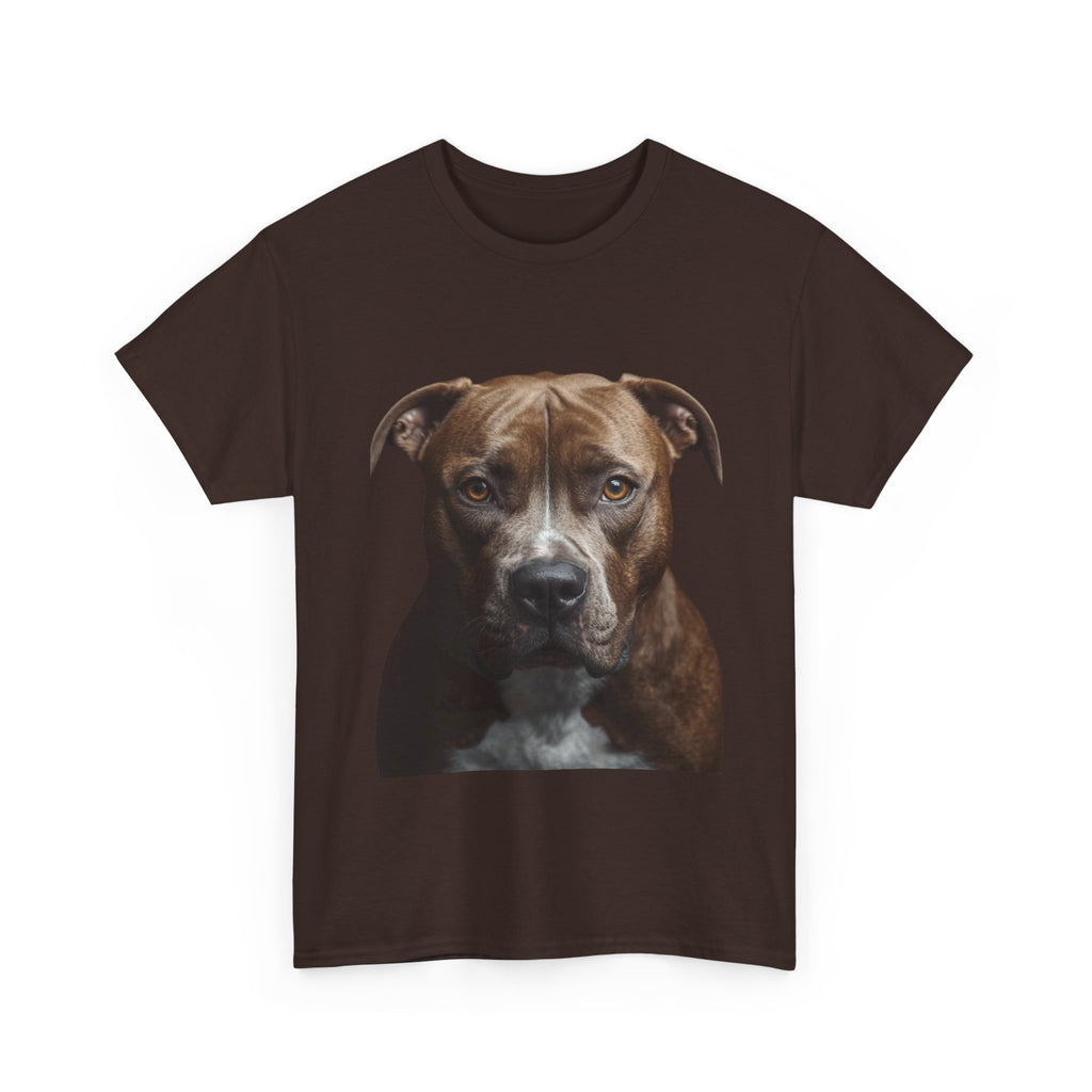 Pit Bull Portrait T-Shirt — Realistic Dog Face Tee for Dog Lovers