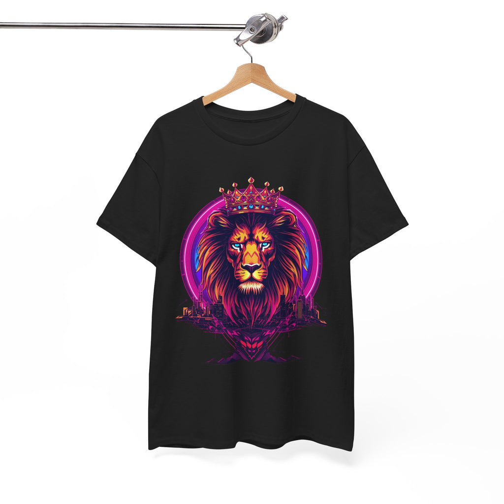 Lion King Crown T-Shirt — Vibrant Neon Lion Graphic Tee