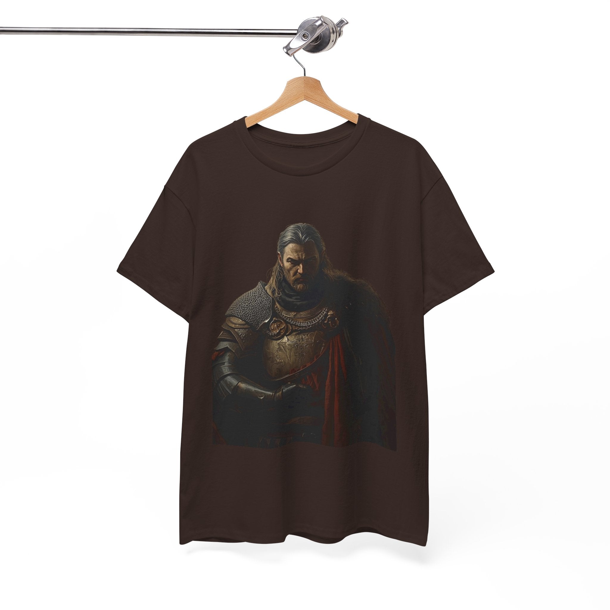 Knight Portrait T-Shirt — Dark Medieval Armor Graphic Tee