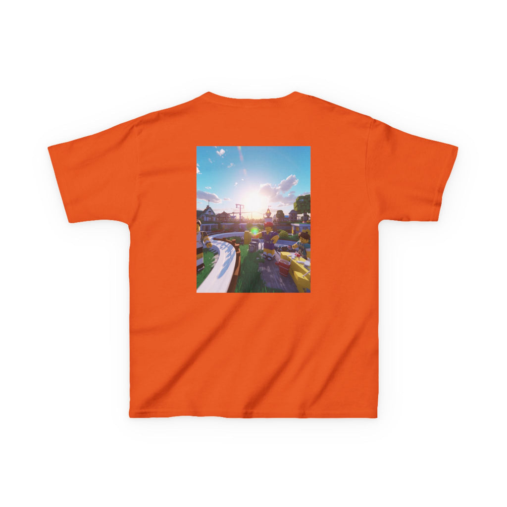 Kids Tee — Colorful Sunset Neighborhood Illustration