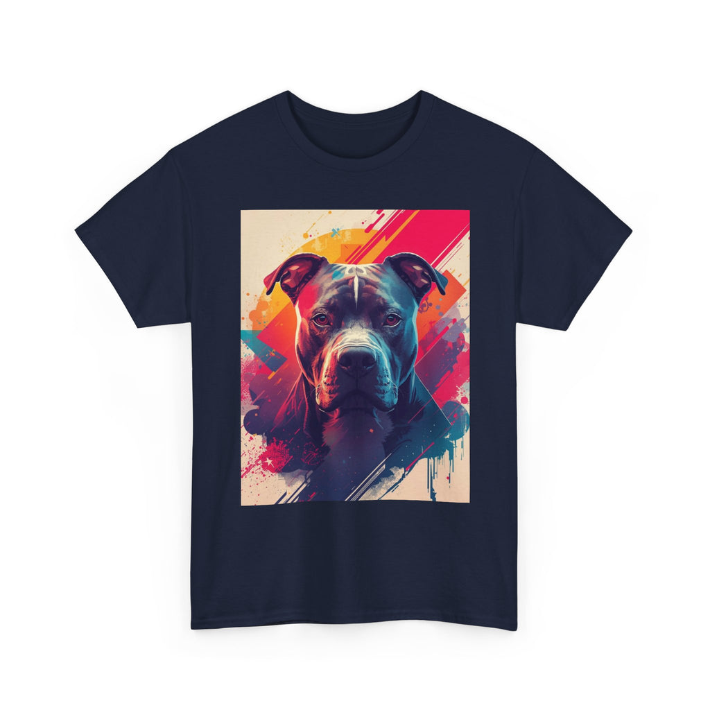 Pit Bull Pop Art T-Shirt — Colorful Abstract Dog Portrait Tee