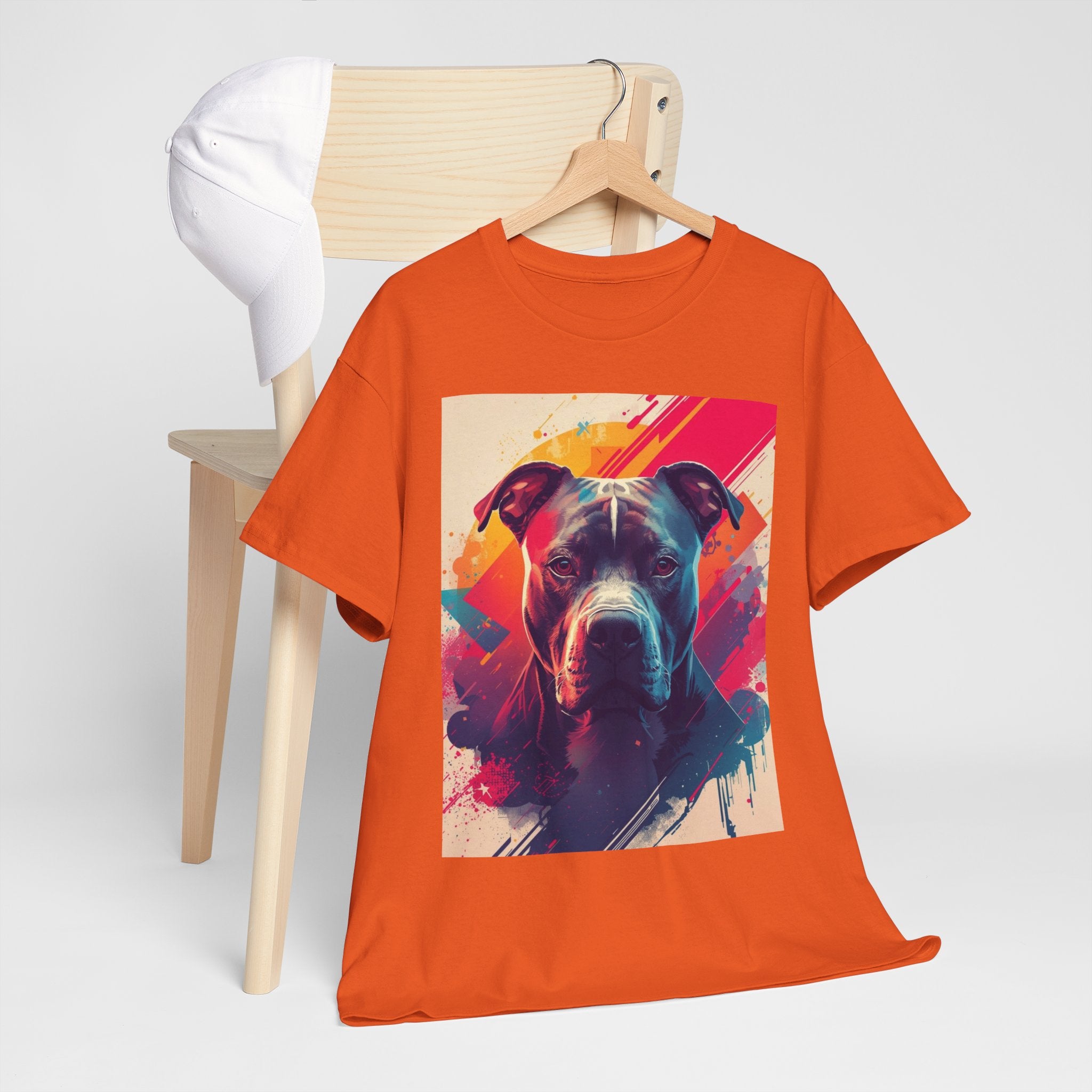 Pit Bull Pop Art T-Shirt — Colorful Abstract Dog Portrait Tee