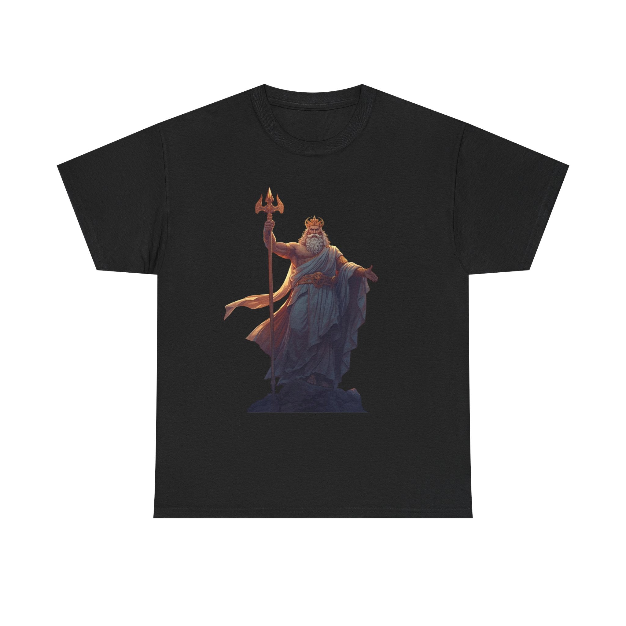 Poseidon Trident Statue T-Shirt — Mythic Sea God Graphic Tee