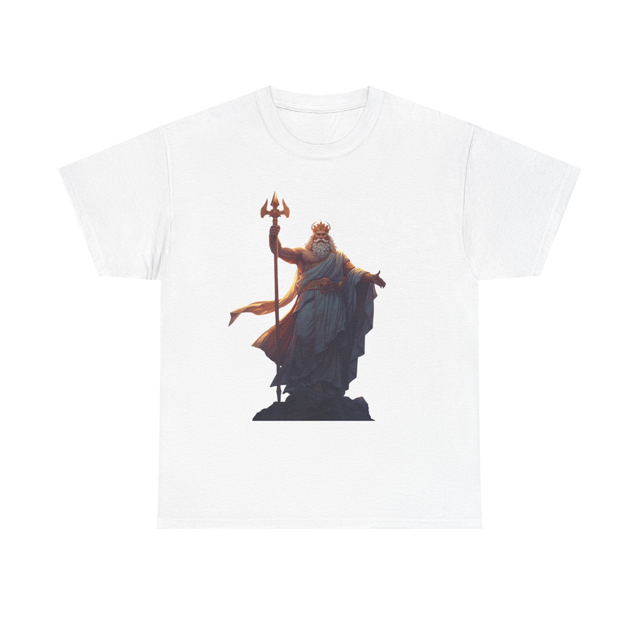 Poseidon Trident Statue T-Shirt — Mythic Sea God Graphic Tee