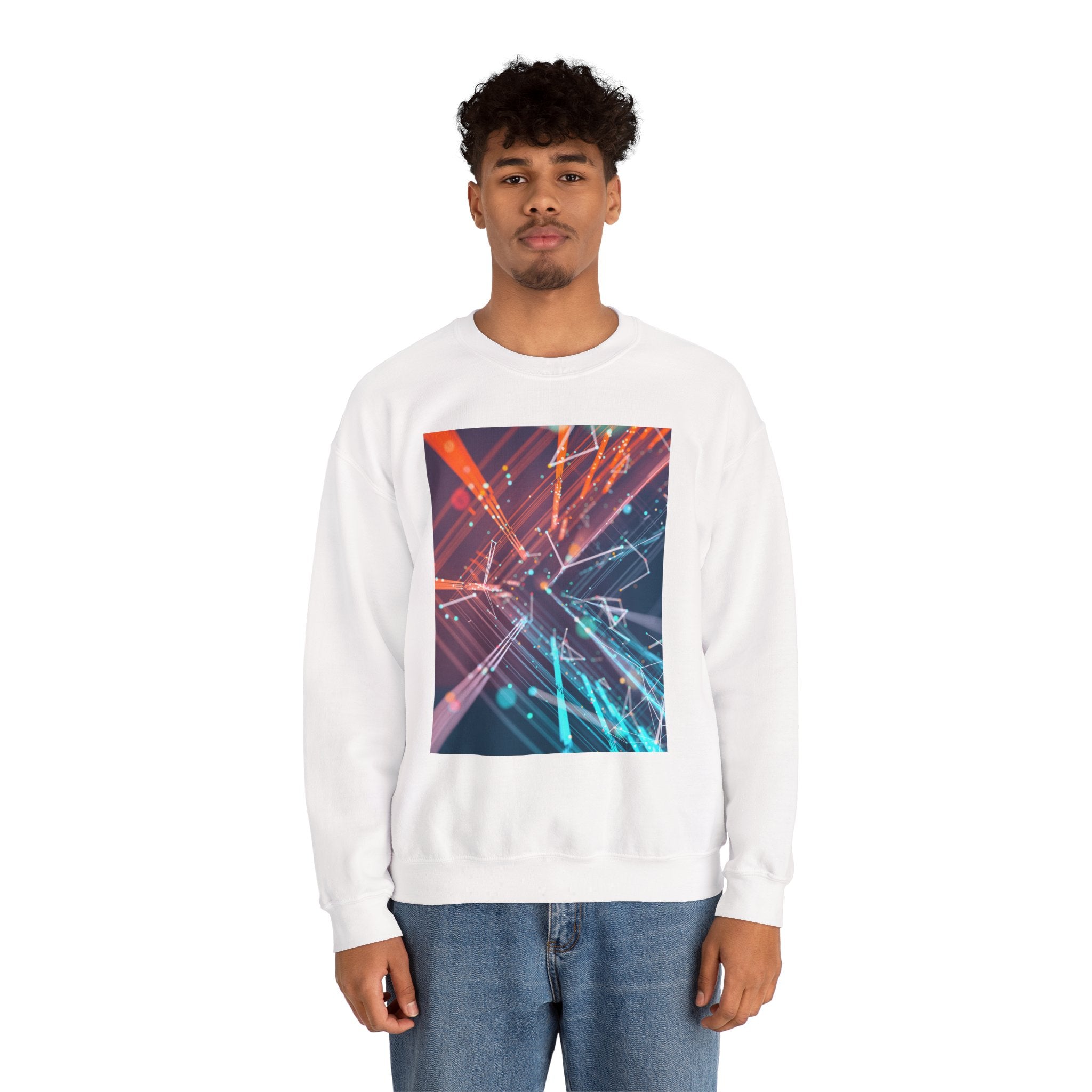 Abstract Neon Lights Crewneck Sweatshirt