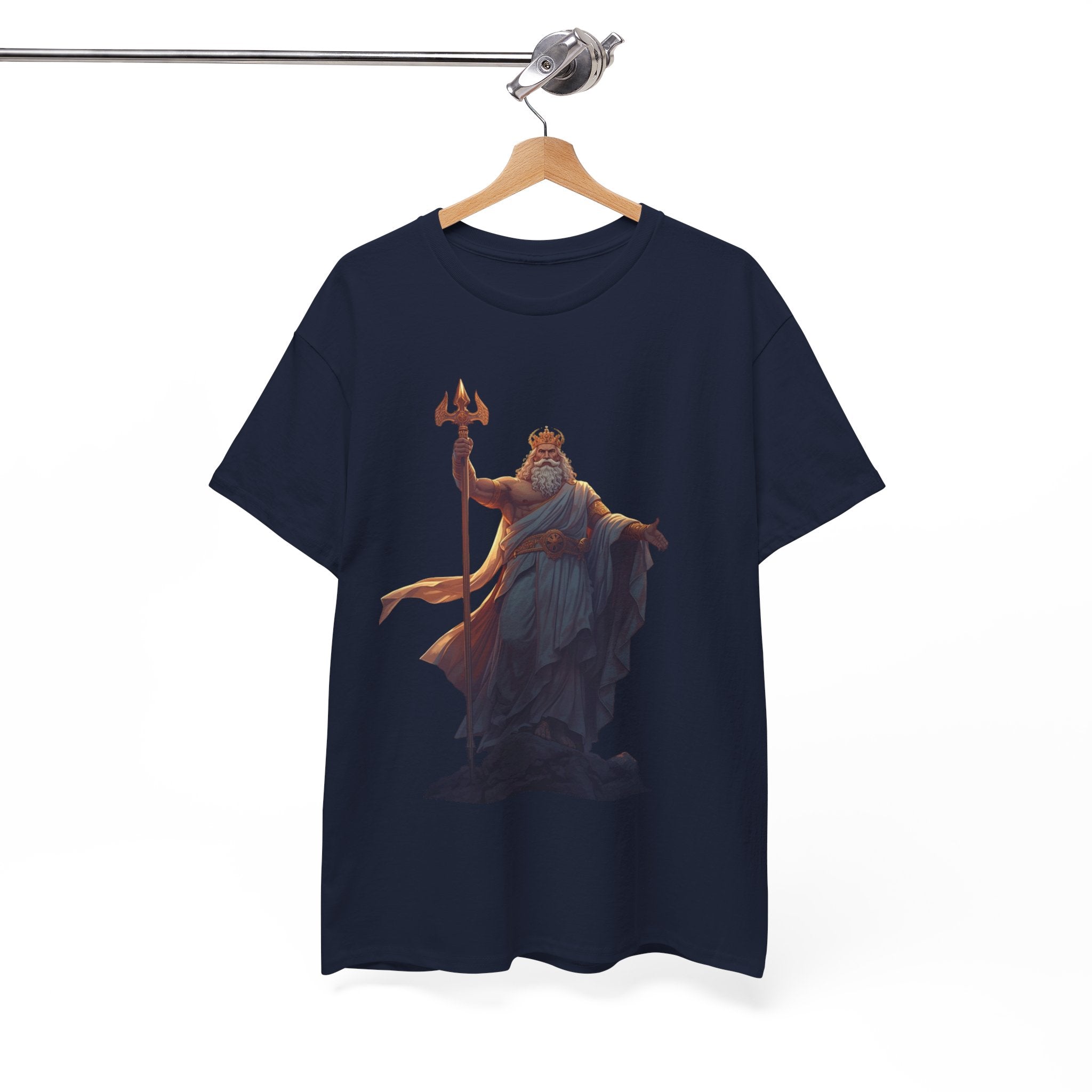 Poseidon Trident Statue T-Shirt — Mythic Sea God Graphic Tee